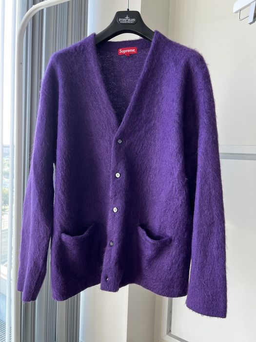 本日のみsupreme brushed mohair cardigan - トップス