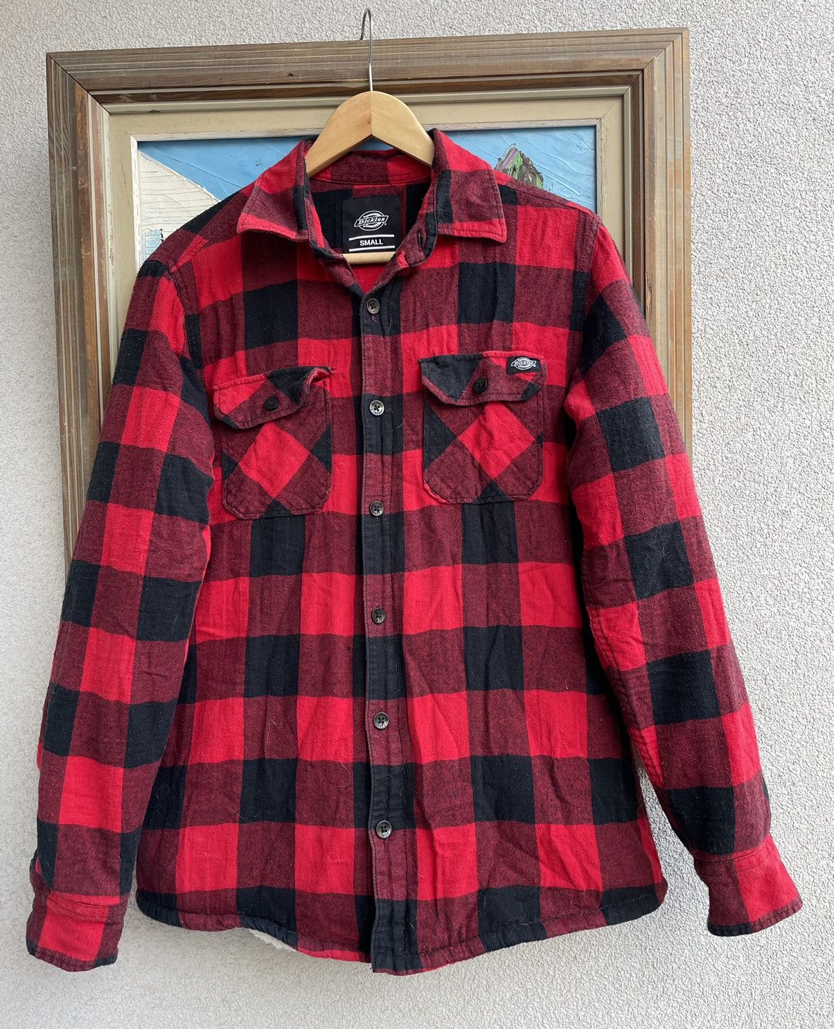 Dickies Dickies Fleece Flannel Button Up Red Black Shirt Skate Y2k Size US S / EU 44-46 / 1 - 2 Thumbnail