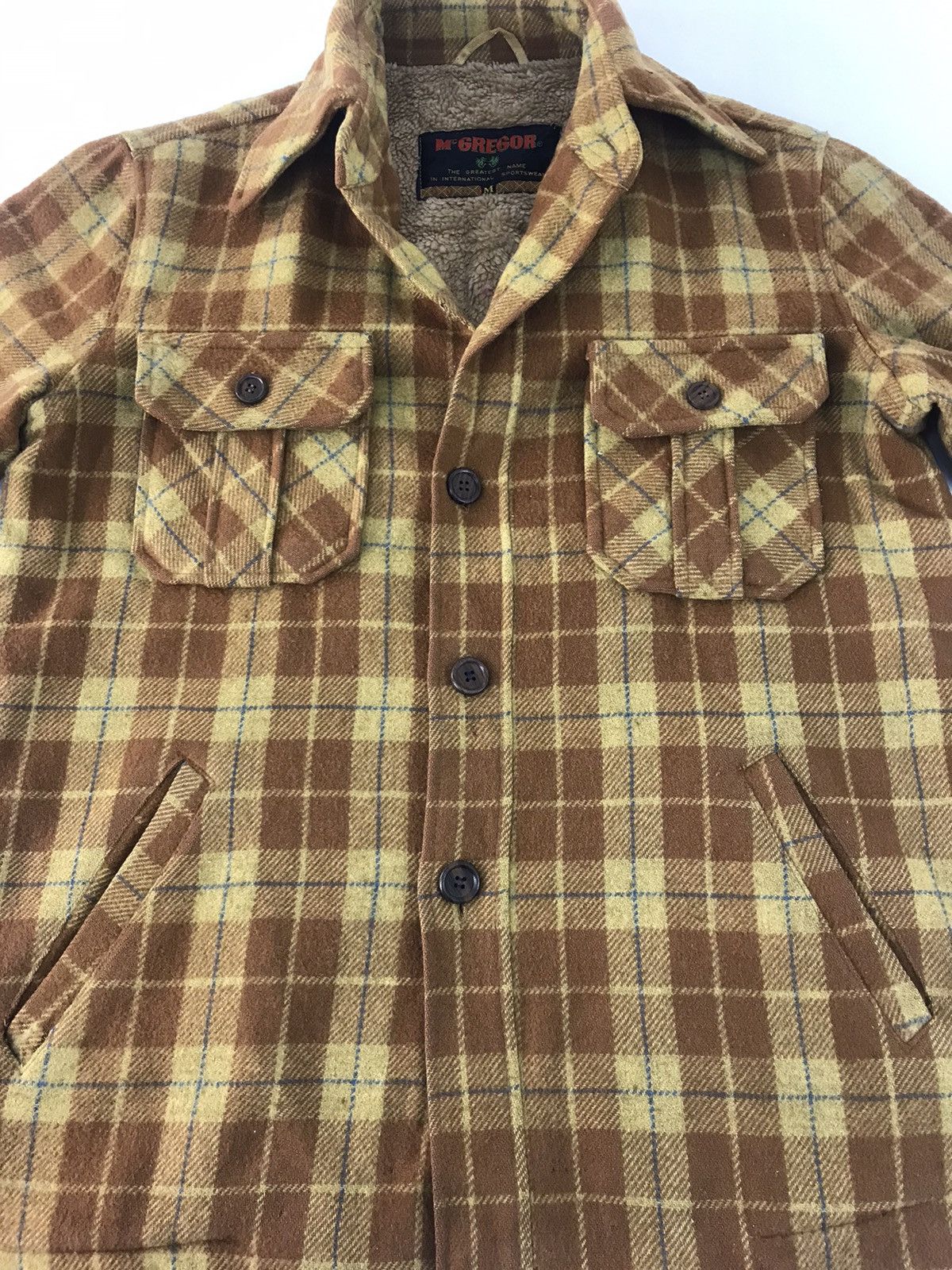 Mc Gregor Flannel Shirt Plaid Checked Sherpa K2121j