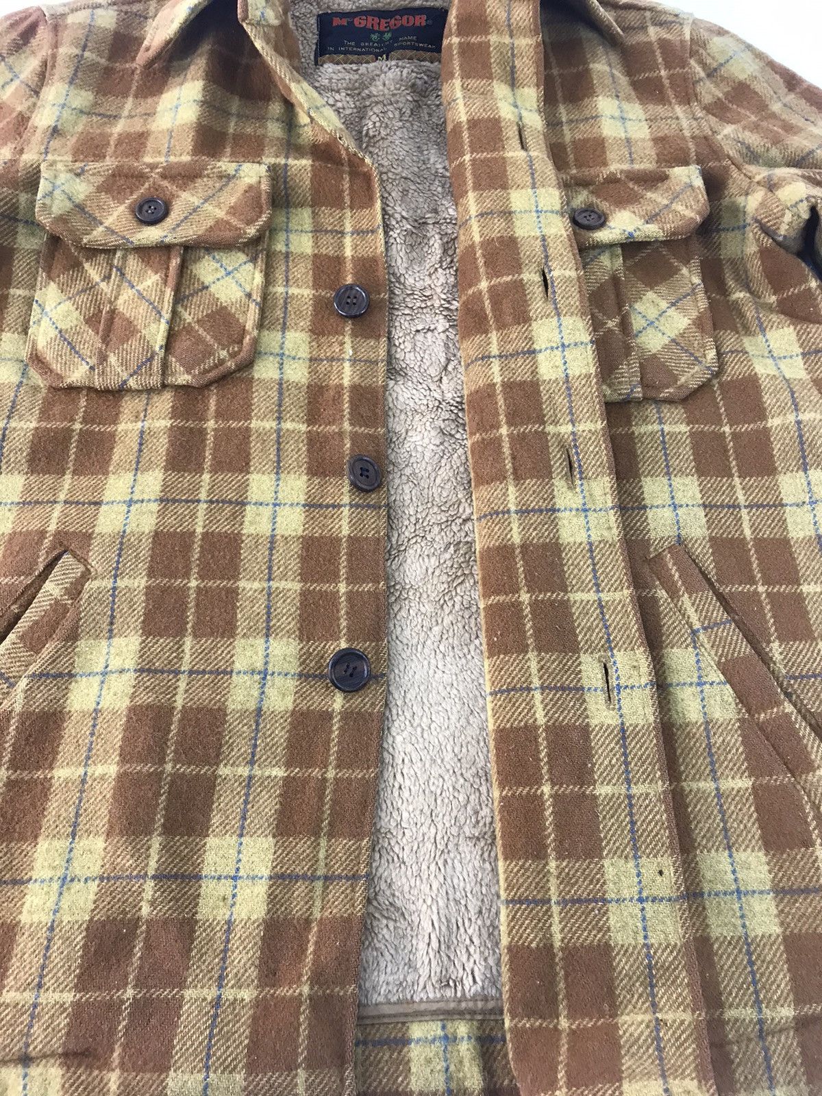 Mc Gregor Flannel Shirt Plaid Checked Sherpa K2121j