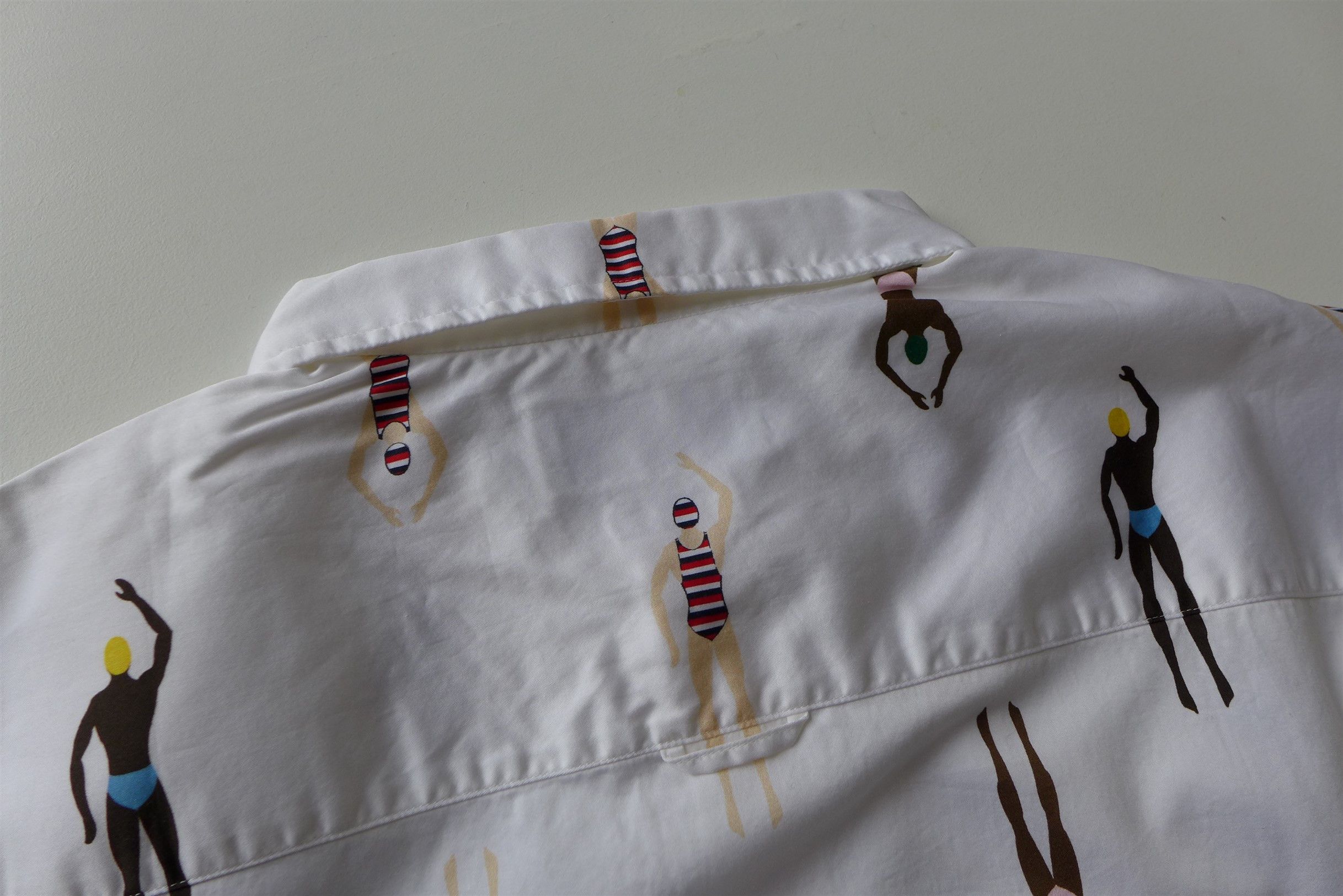 Thom Browne Swimmer Print White Short Sleeve Shirt