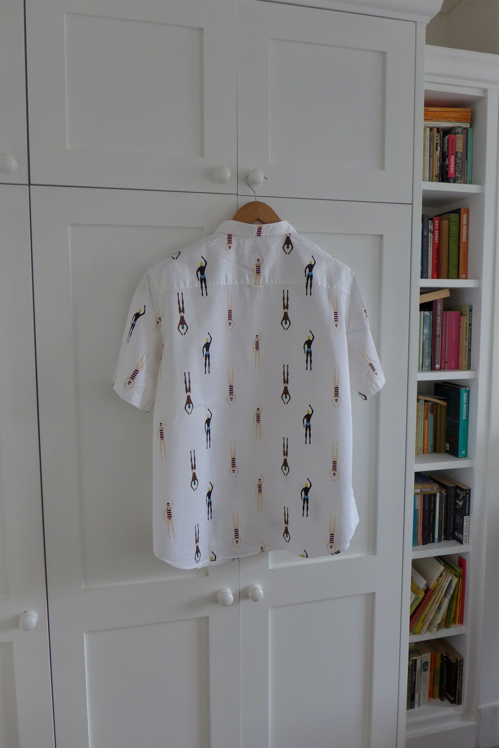 Thom Browne Swimmer Print White Short Sleeve Shirt