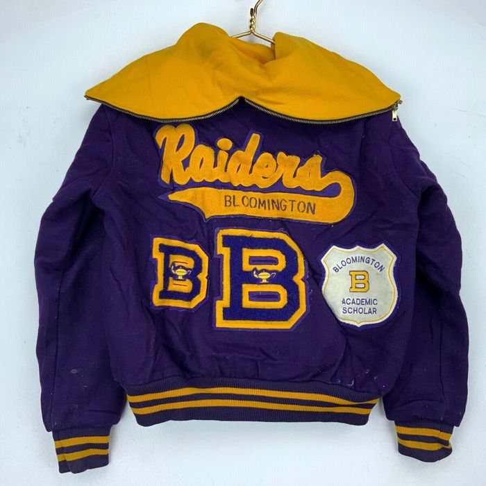 Vintage Bloomington Raiders Band Vintage Varsity Jacket Medium Purple ...