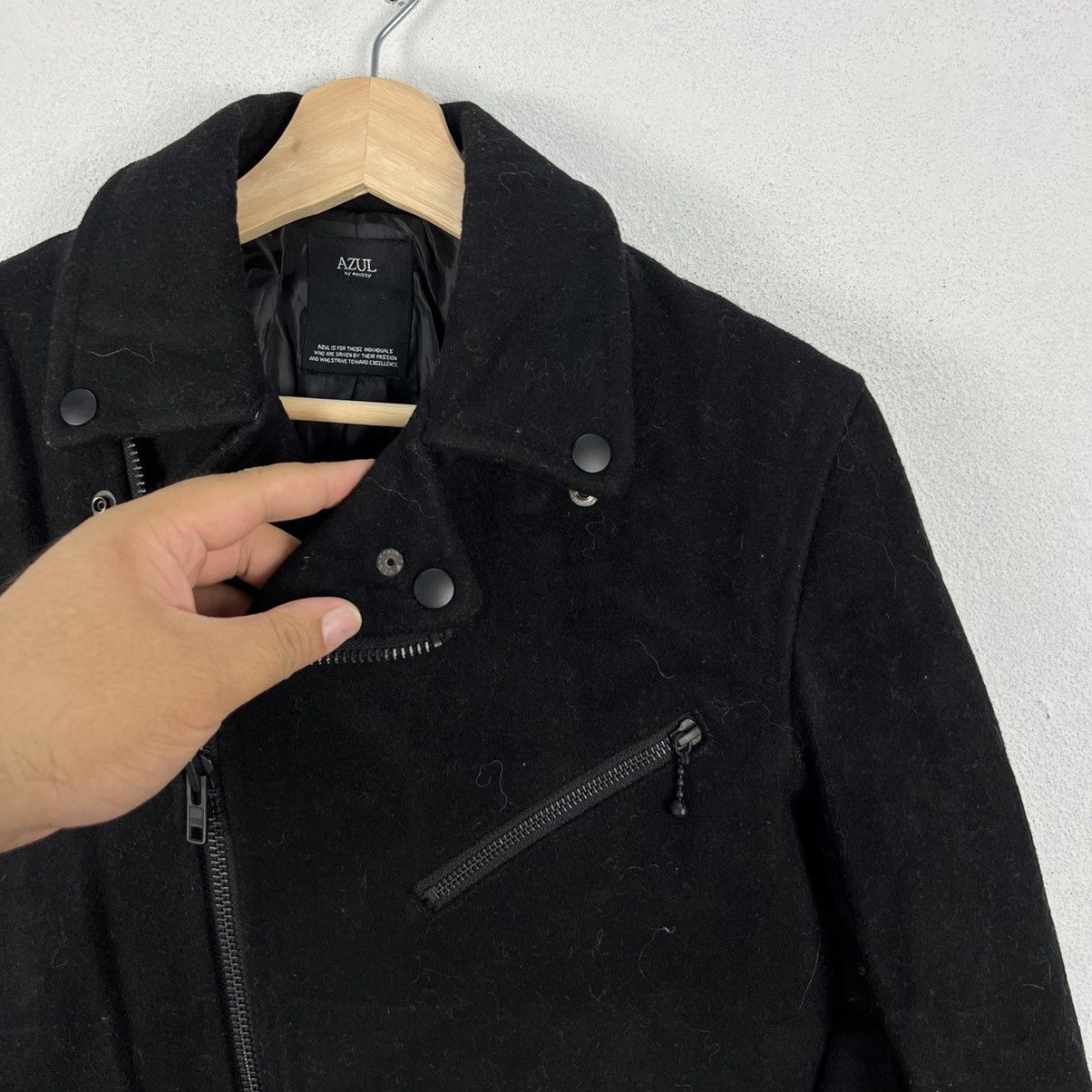 Designer × Japanese Brand VINTAGE AZUL BY MOUSSY DOUBLE BREAST BIKE PARACHUTE JACKET Size US S / EU 44-46 / 1 - 5 Thumbnail