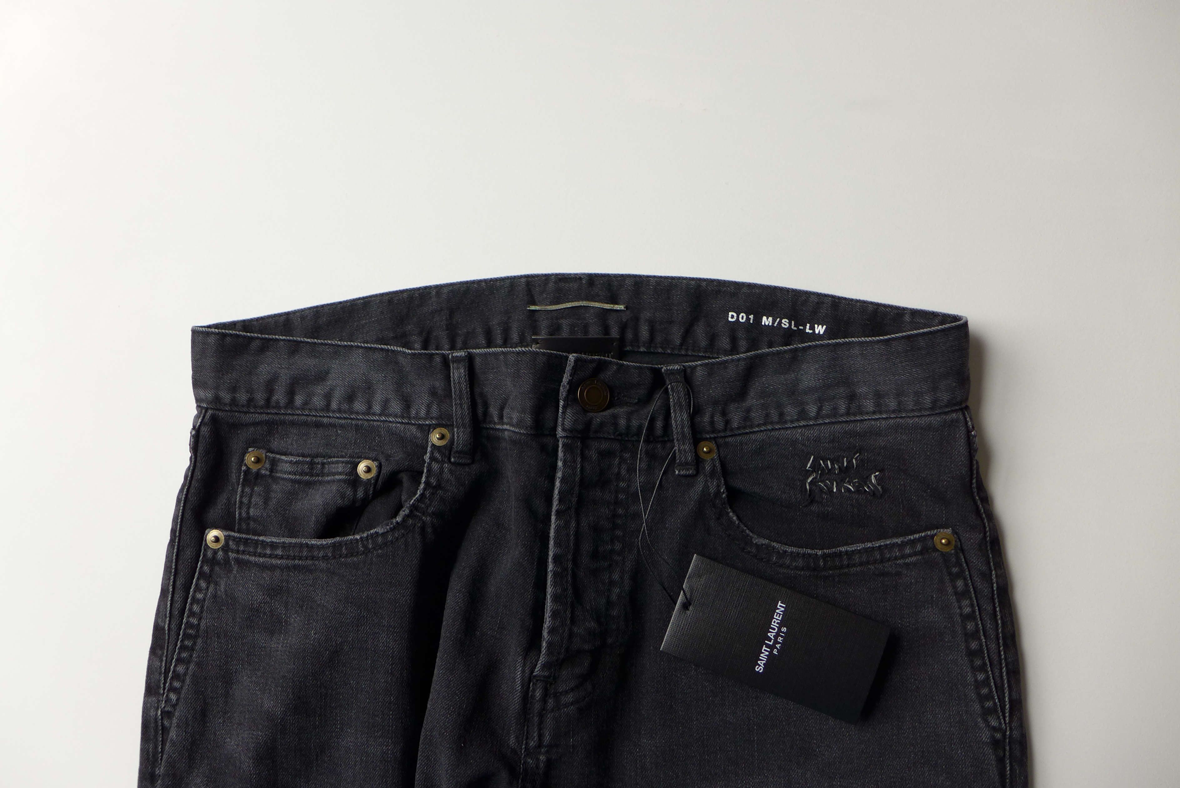 Saint Laurent Paris Saint Laurent D01 Denim Jeans - Washed Black Size US 30 / EU 46 - 3 Thumbnail