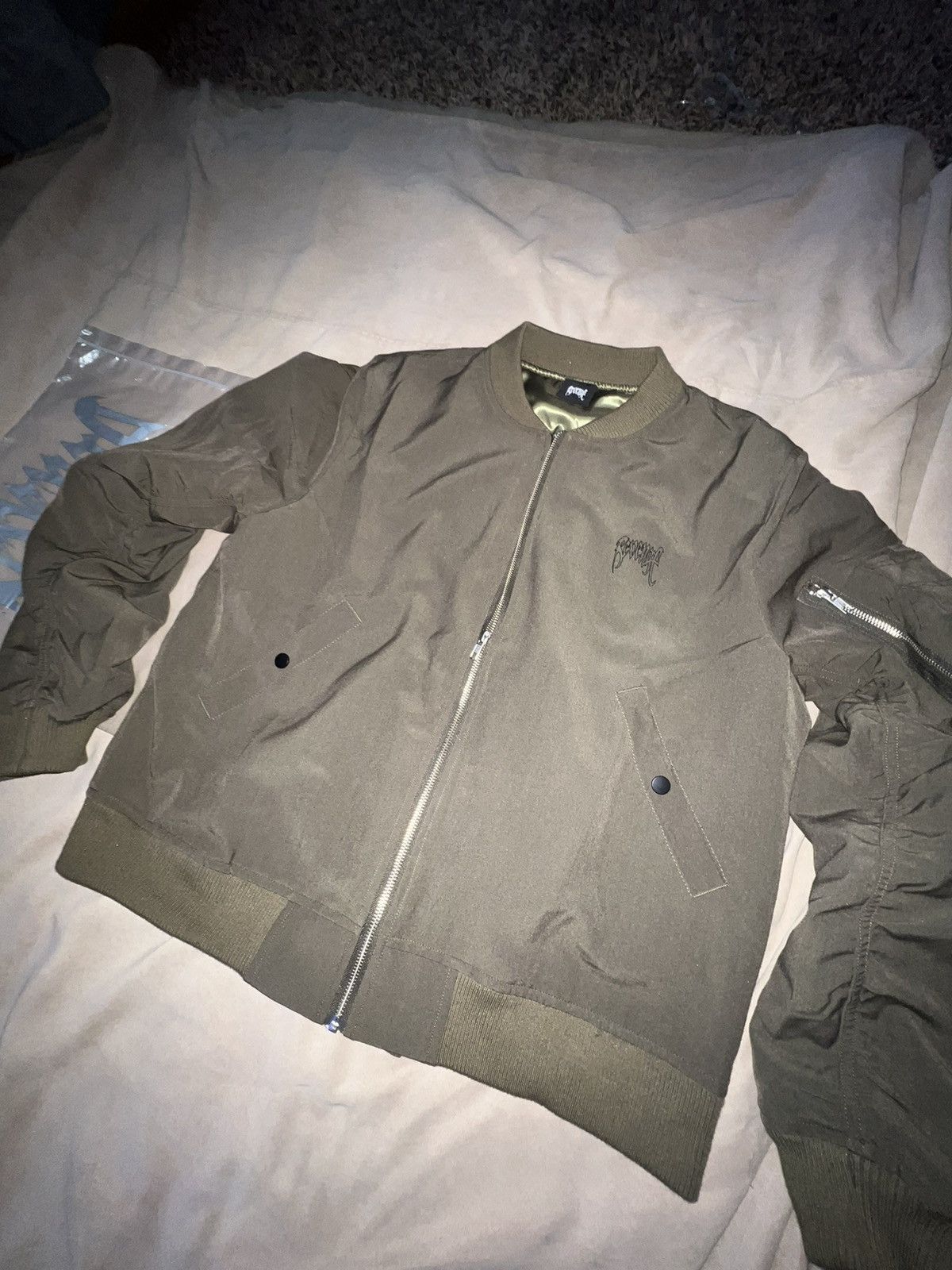 Revenge Revenge Green Navy Bomber with Embroidered Logo Size US L / EU 52-54 / 3 - 1 Thumbnail