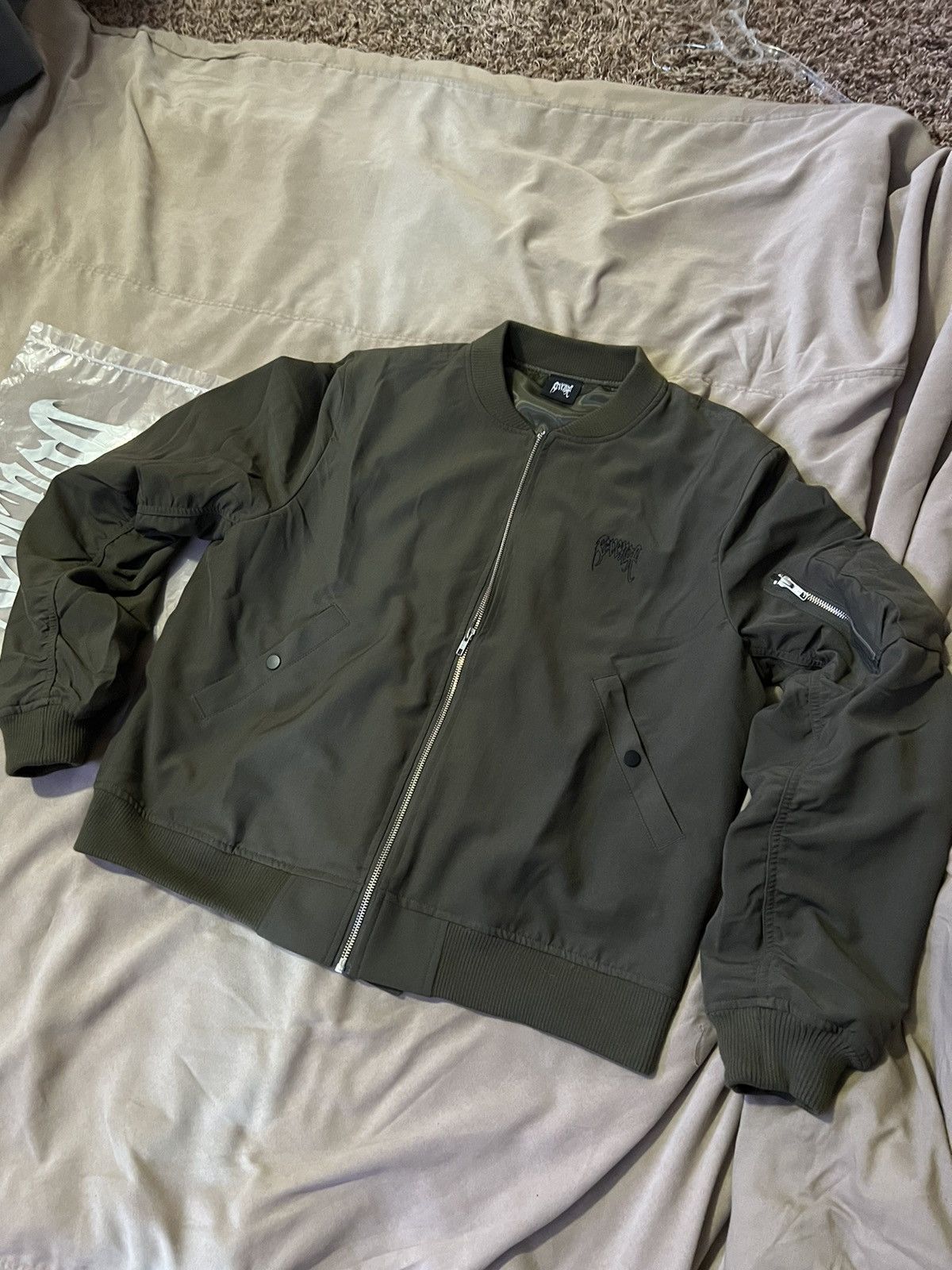 Revenge Revenge Green Navy Bomber with Embroidered Logo Size US L / EU 52-54 / 3 - 5 Thumbnail