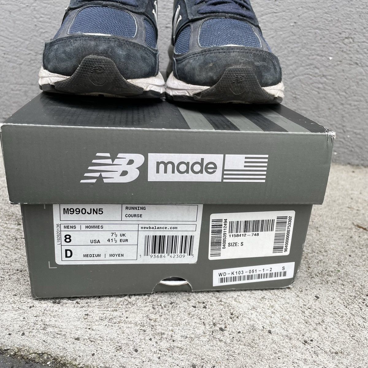 Junya Watanabe × New Balance Junya Watanabe New Balance 990v5 Sneaker Shoes Navy Size US 8.5 / EU 41-42 - 11 Thumbnail