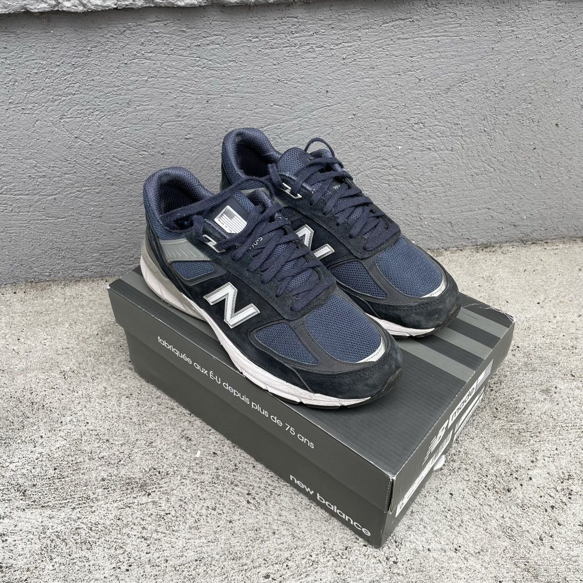 Junya Watanabe × New Balance Junya Watanabe New Balance 990v5 Sneaker Shoes Navy Size US 8.5 / EU 41-42 - 3 Thumbnail