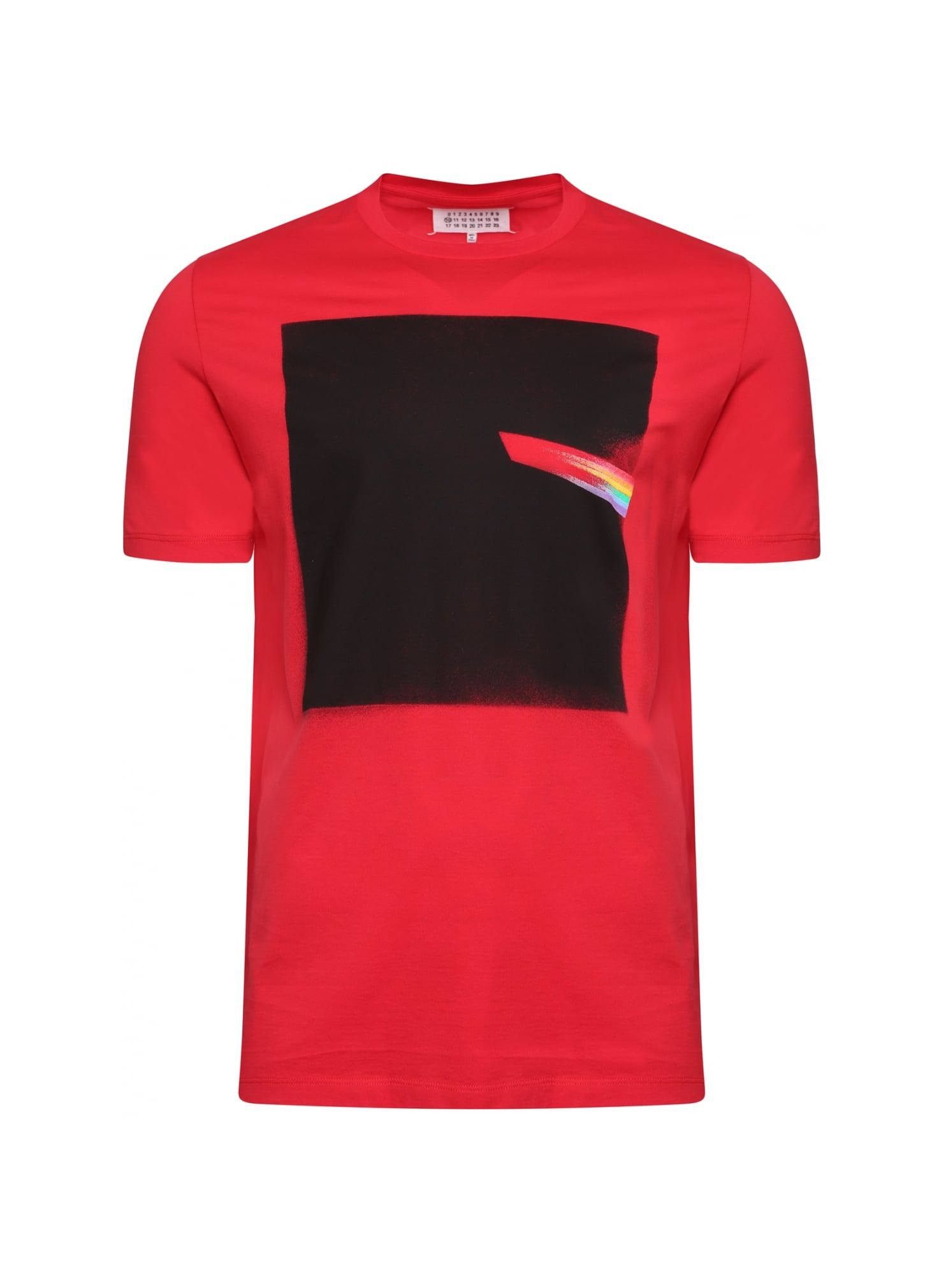 image of Maison Margiela Margiela Fw17 Red Prism Print T-Shirt, Men's (Size Medium)