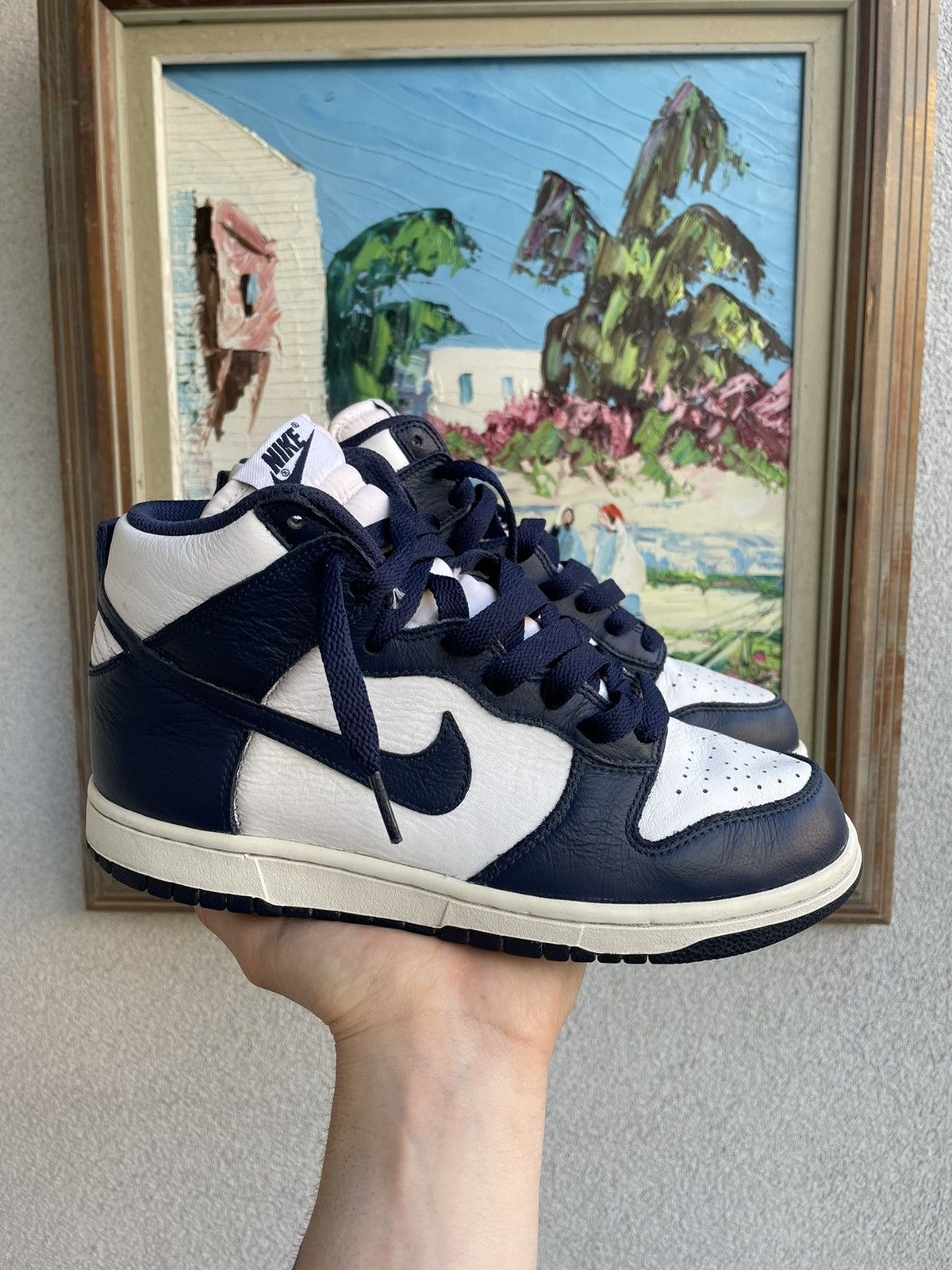 Nike Nike WMNS Dunk High Retro Villanova White Navy Sneakers Hype Size US 8 / EU 41 - 1 Thumbnail