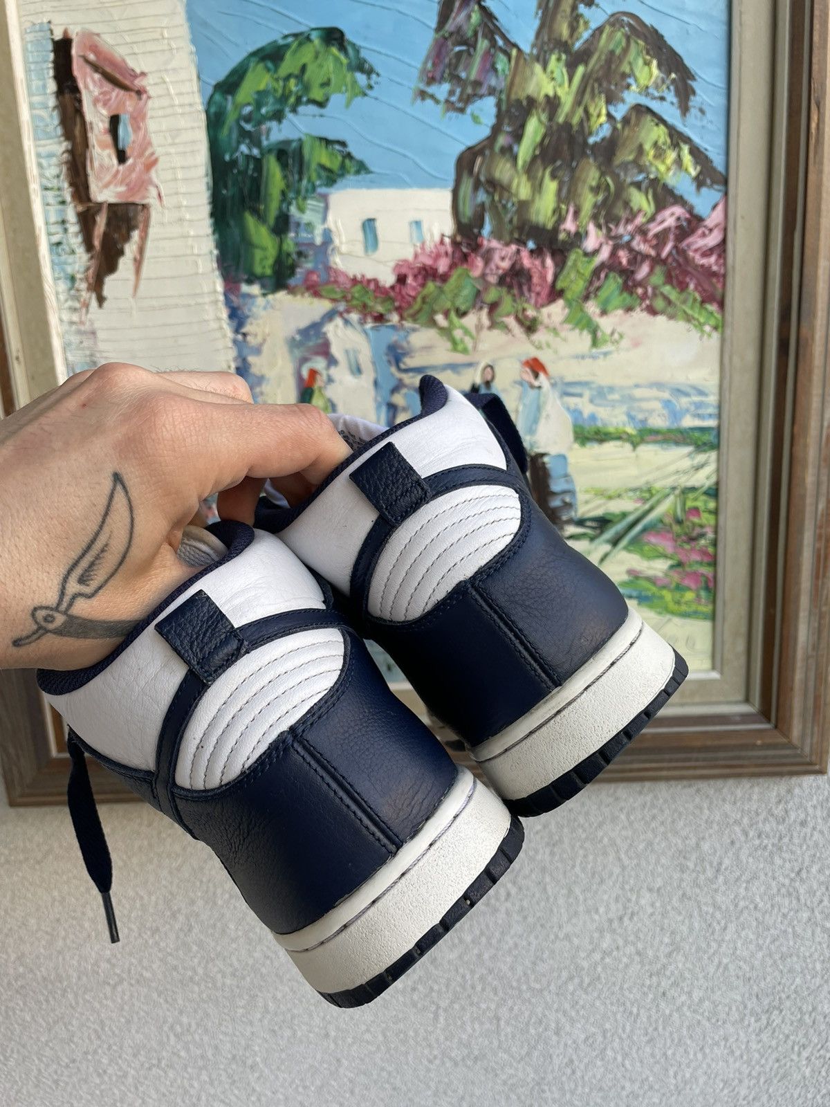 Nike Nike WMNS Dunk High Retro Villanova White Navy Sneakers Hype Size US 8 / EU 41 - 5 Thumbnail