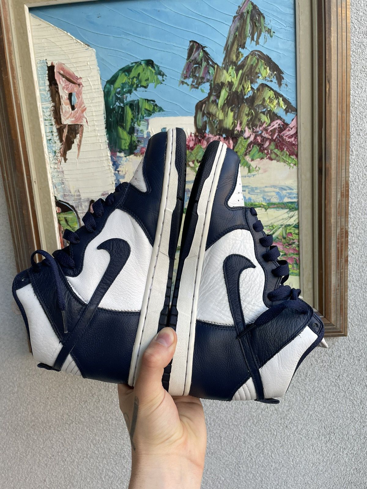 Nike Nike WMNS Dunk High Retro Villanova White Navy Sneakers Hype Size US 8 / EU 41 - 3 Thumbnail