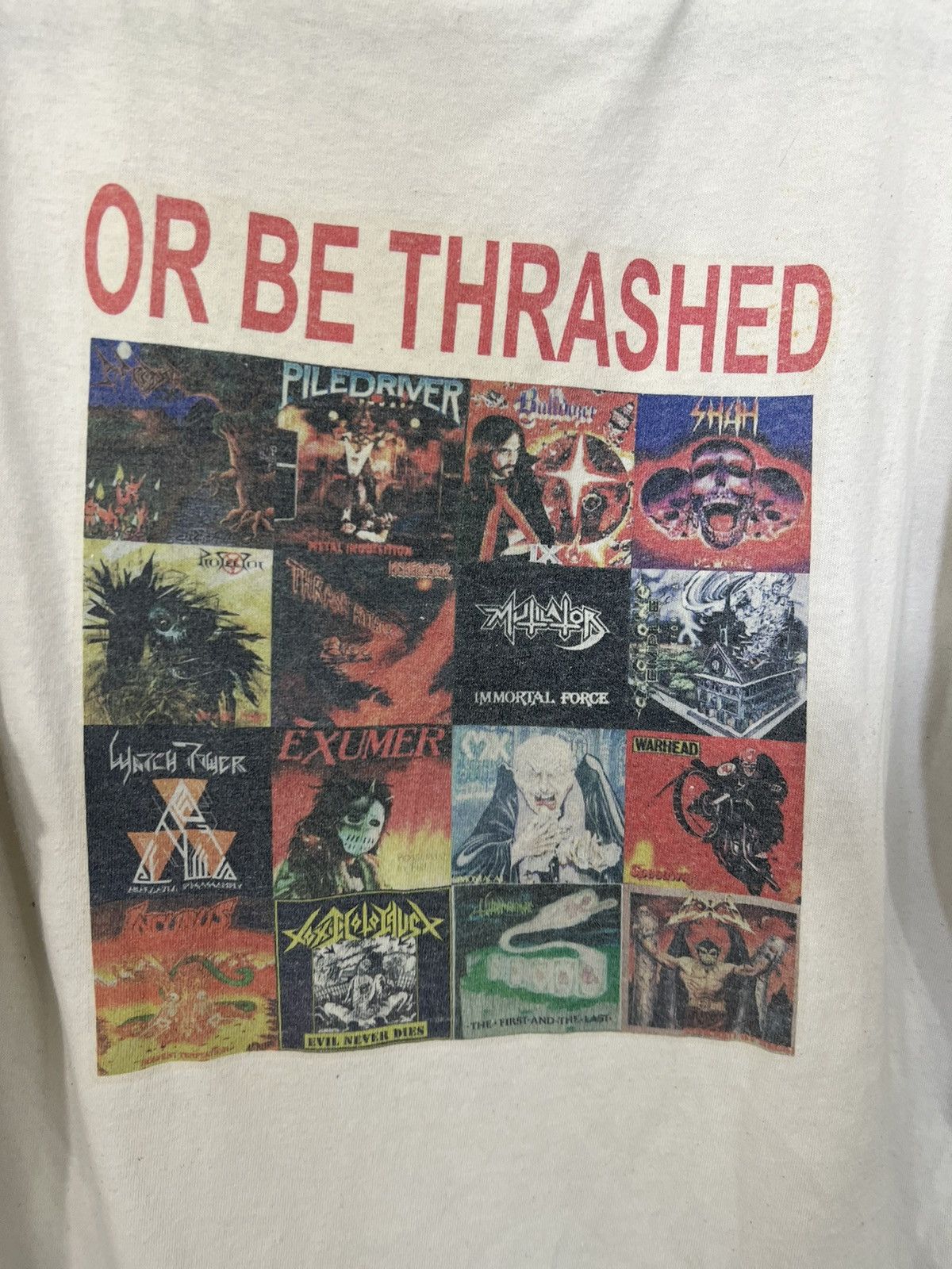 Vintage Vintage 90s Thrash or be thrashed metal shirt size XL Size US XL / EU 56 / 4 - 4 Thumbnail