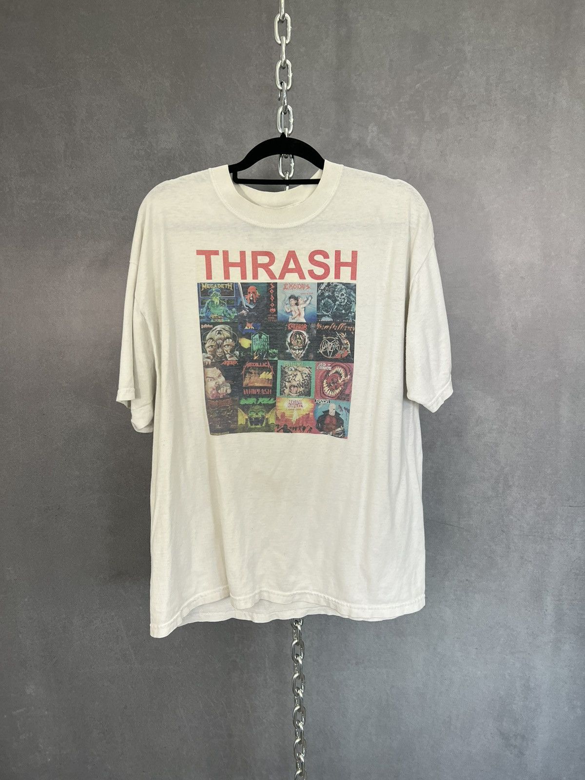 Vintage Vintage 90s Thrash or be thrashed metal shirt size XL Size US XL / EU 56 / 4 - 1 Thumbnail