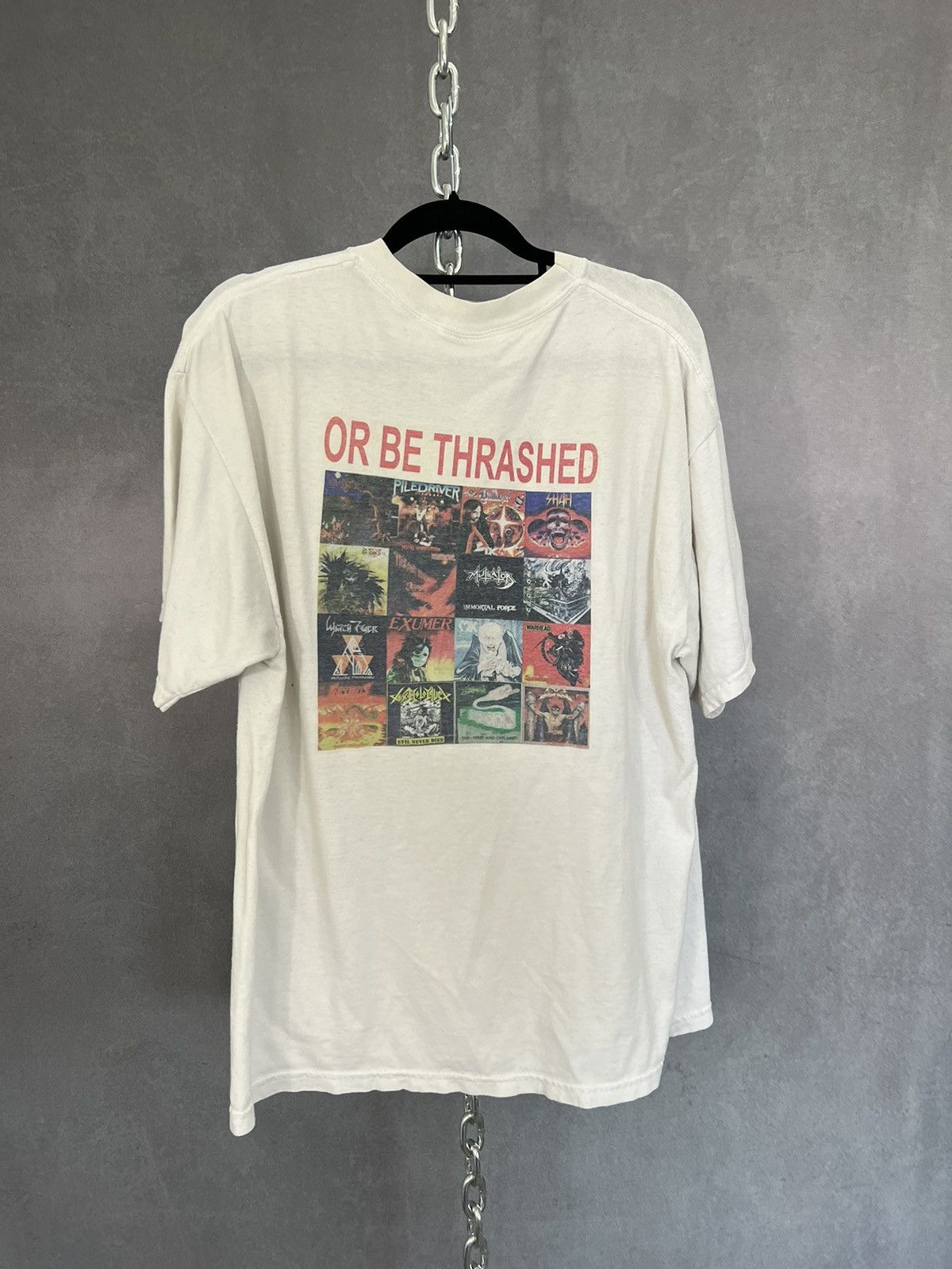 Vintage Vintage 90s Thrash or be thrashed metal shirt size XL Size US XL / EU 56 / 4 - 2 Thumbnail