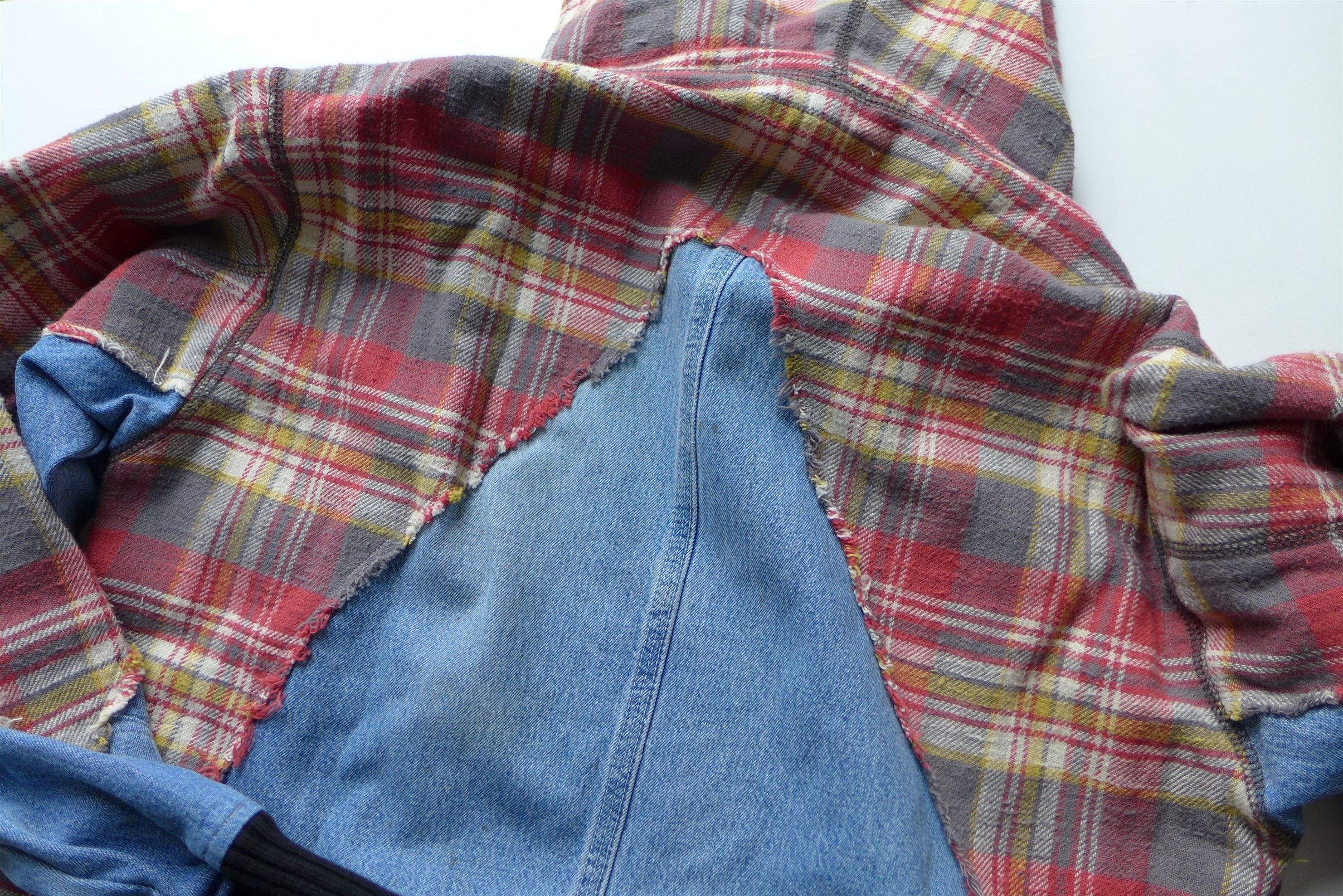 Greg Lauren Greg Lauren 50/50 Hybrid Jacket - Blue Denim / Flannel Size US M / EU 48-50 / 2 - 16 Thumbnail