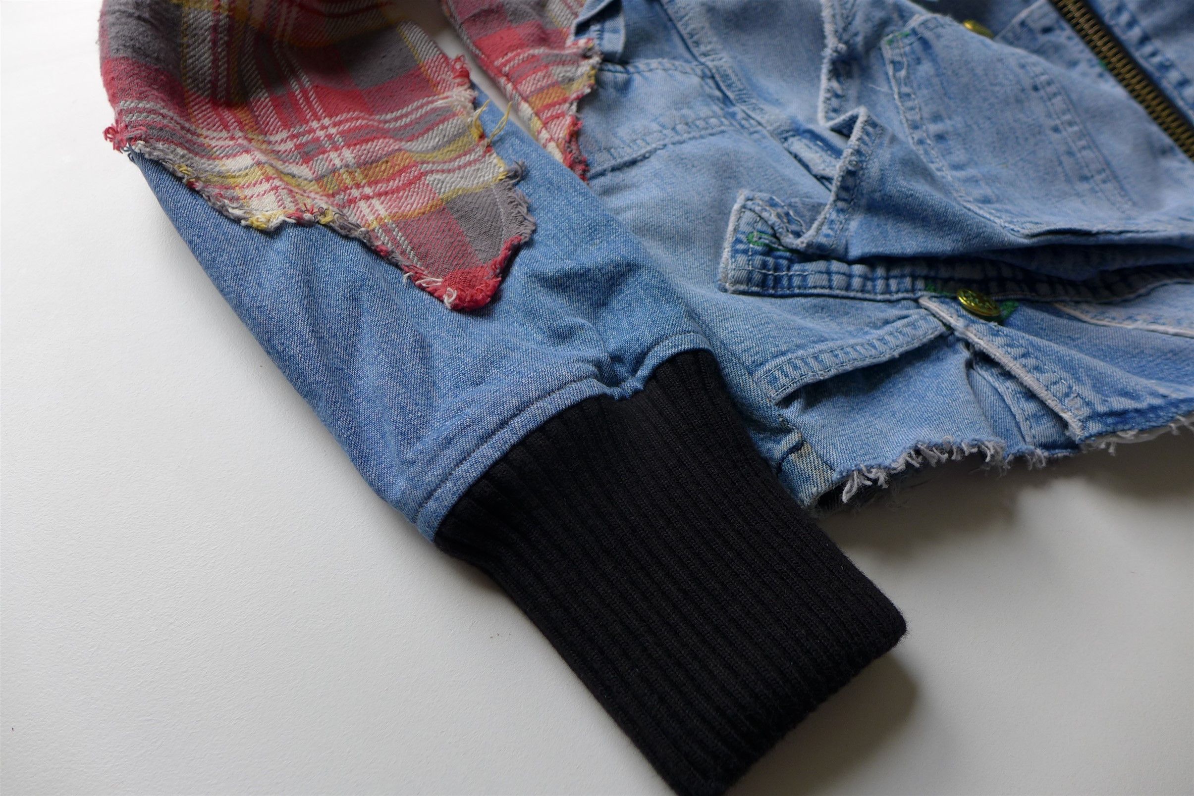 Greg Lauren Greg Lauren 50/50 Hybrid Jacket - Blue Denim / Flannel Size US M / EU 48-50 / 2 - 13 Thumbnail