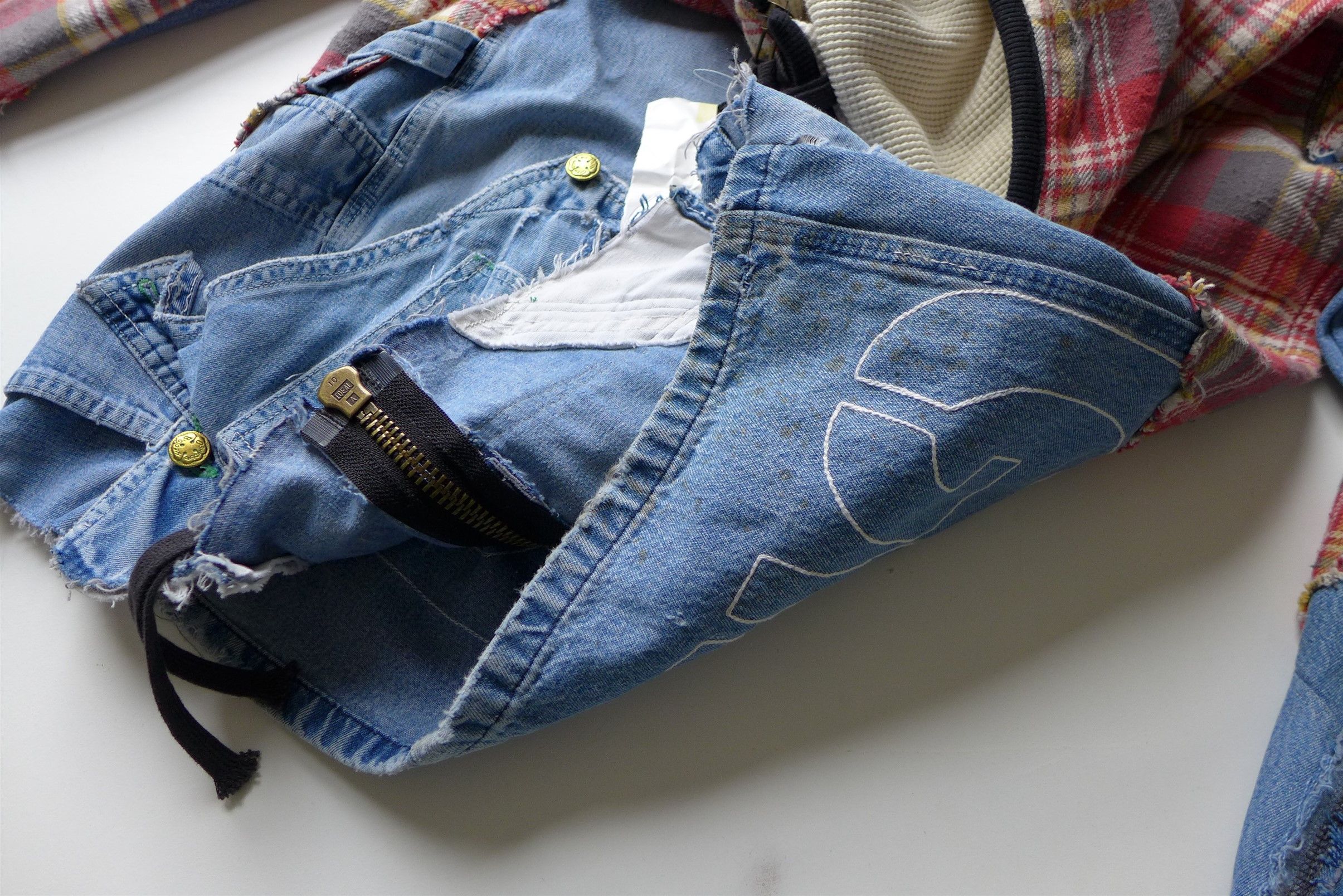 Greg Lauren Greg Lauren 50/50 Hybrid Jacket - Blue Denim / Flannel Size US M / EU 48-50 / 2 - 11 Thumbnail