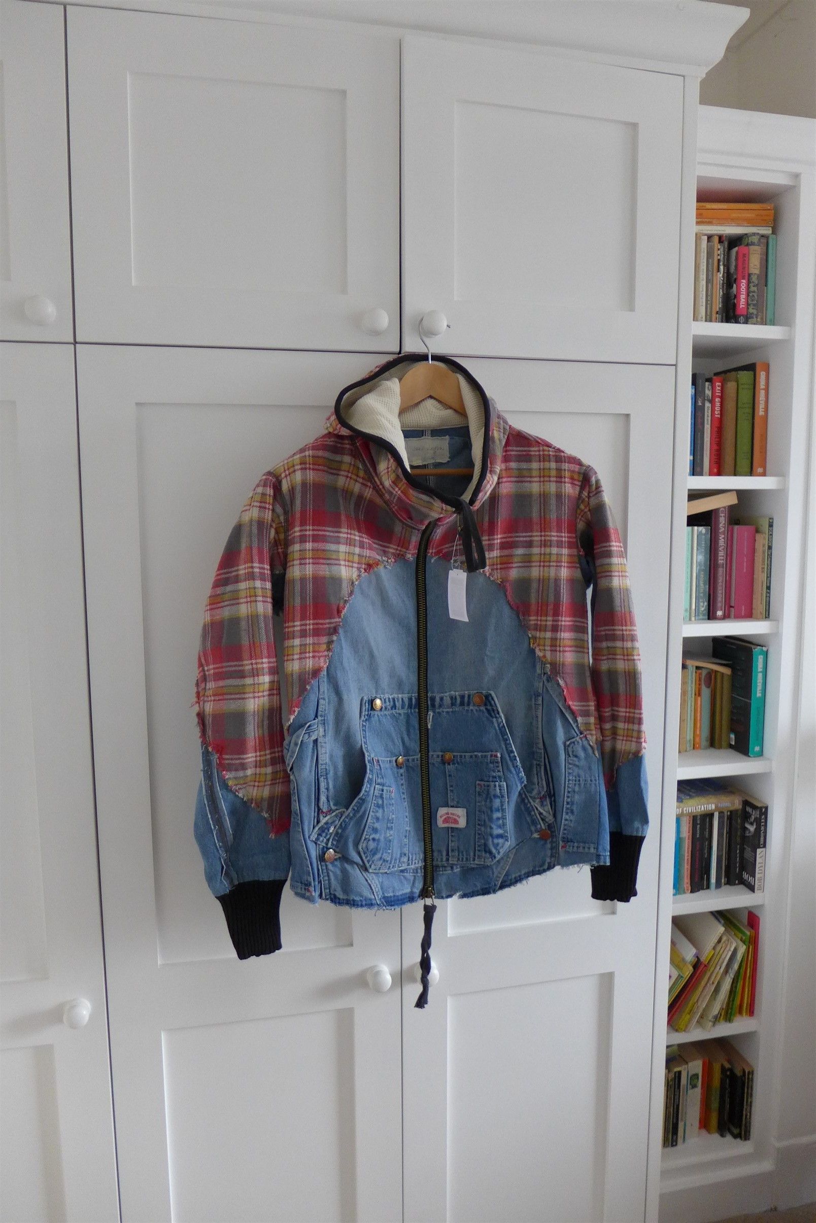 image of Greg Laurent 50/50 Hybrid Jacket - Blue Denim / Flannel, Men's (Size Small)