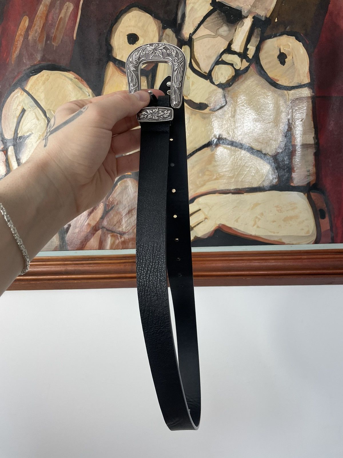 H&M vintage rhinestones black western nocona belt bb simon style Size ONE SIZE - 3 Thumbnail