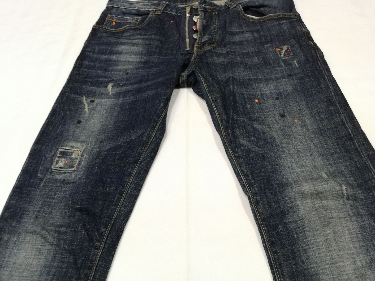 Dsquared2 Rare DSQUARED2 BUSTED Denim Jeans Raw Paint Design Size US 30 / EU 46 - 2 Thumbnail