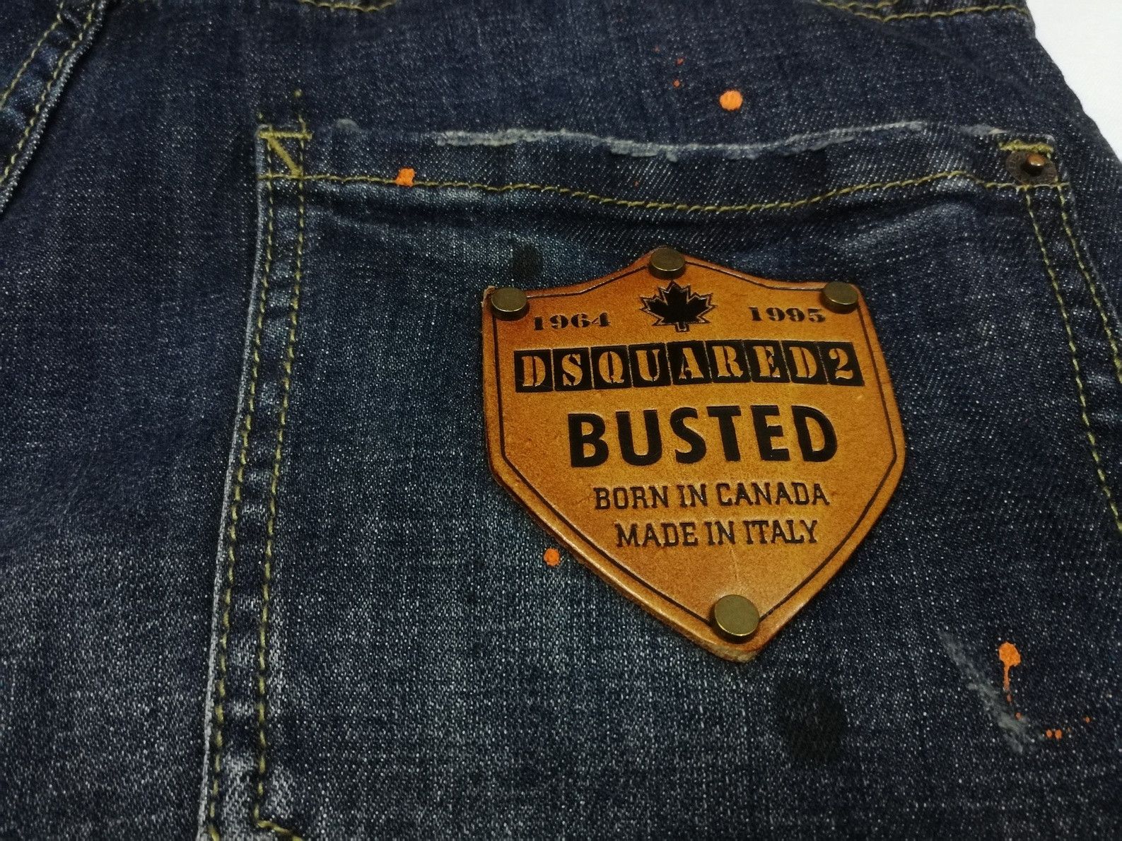 Dsquared2 Rare DSQUARED2 BUSTED Denim Jeans Raw Paint Design Size US 30 / EU 46 - 9 Thumbnail