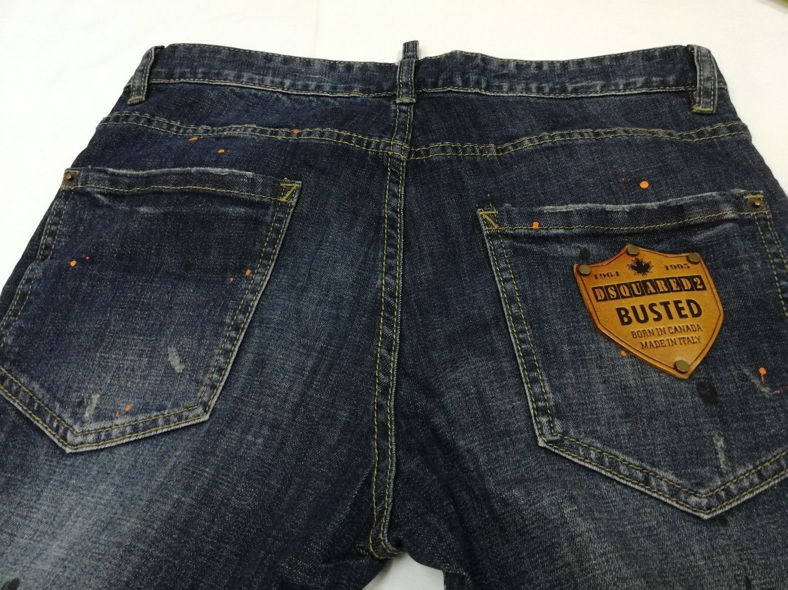 Dsquared2 Rare DSQUARED2 BUSTED Denim Jeans Raw Paint Design Size US 30 / EU 46 - 3 Thumbnail