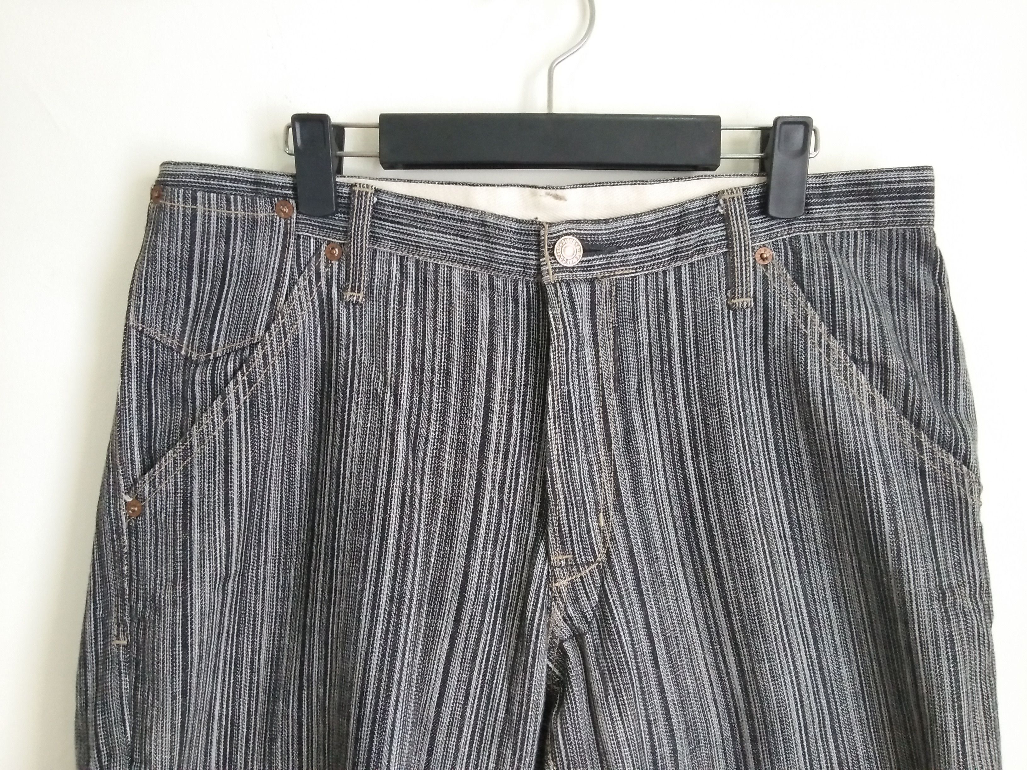 If Six Was Nine Japanese Brand BLUE WAY Striped Denim Trouser Pant Size US 32 / EU 48 - 3 Thumbnail
