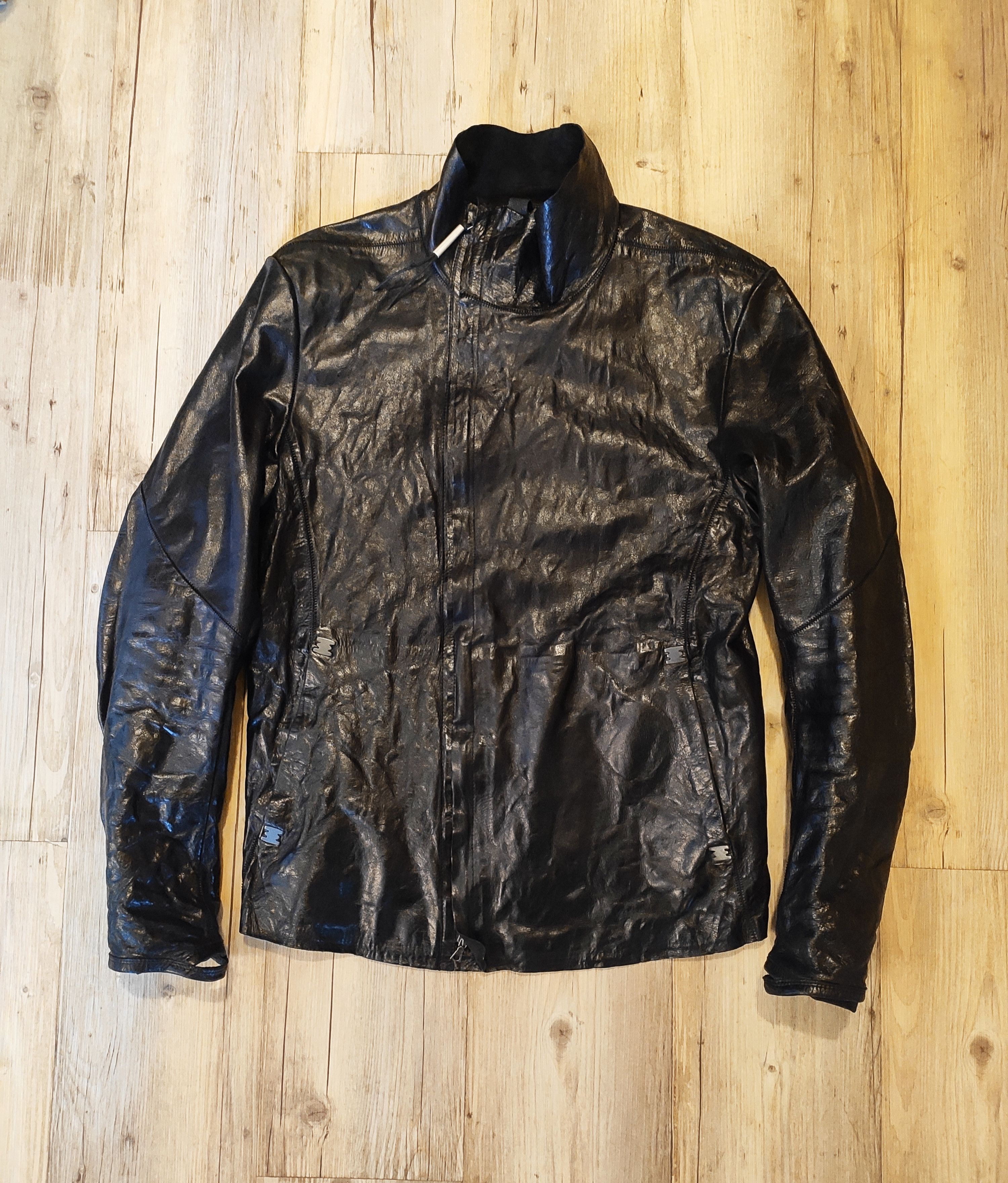 Isaac Sellam Experience Black high-neck unlined asymmetric leather jacket Size US L / EU 52-54 / 3 - 3 Thumbnail