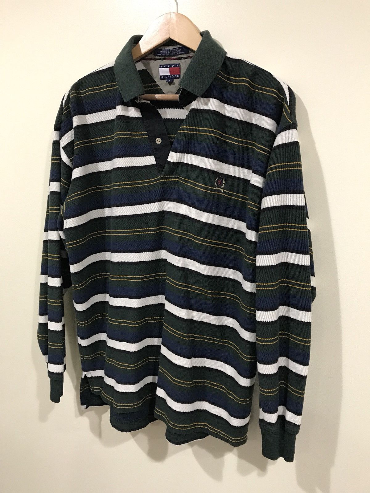 Tommy Hilfiger × Vintage Tommy Hilfiger Vintage Longsleeve Polo 90’s Crest Logo Size US L / EU 52-54 / 3 - 2 Thumbnail