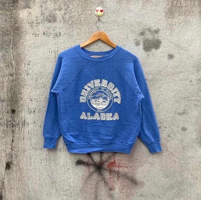 Vintage Vintage 80s alaska university sweatshirt pullover Size US M / EU 48-50 / 2 - 1 Thumbnail
