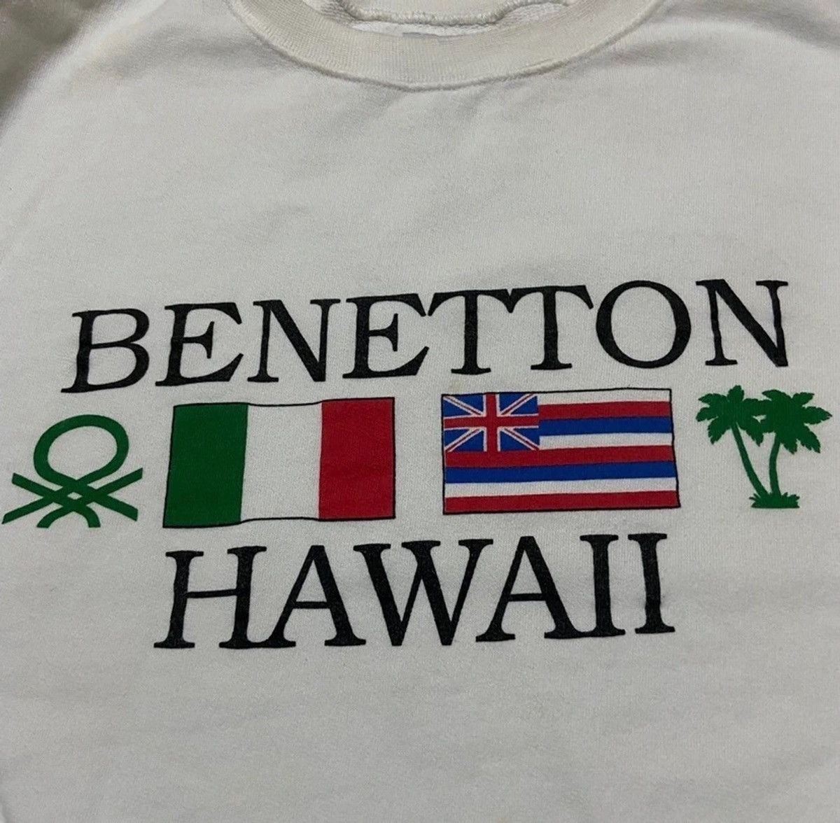 Benetton Vintage 90s benetton hawaii sweatshirt pullover Size US L / EU 52-54 / 3 - 2 Thumbnail