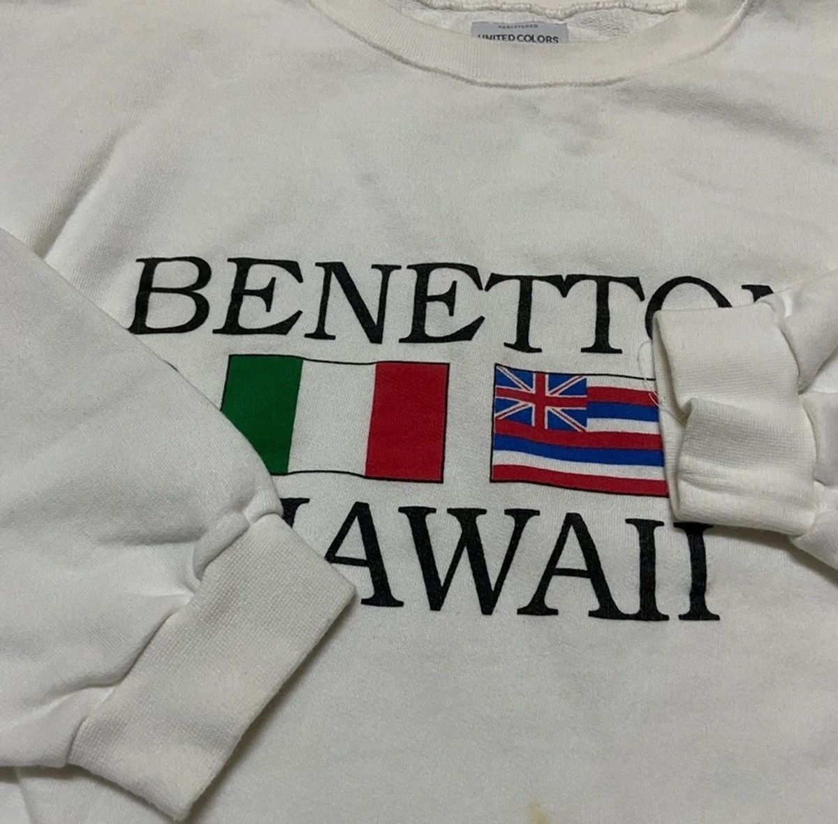 Benetton Vintage 90s benetton hawaii sweatshirt pullover Size US L / EU 52-54 / 3 - 3 Thumbnail