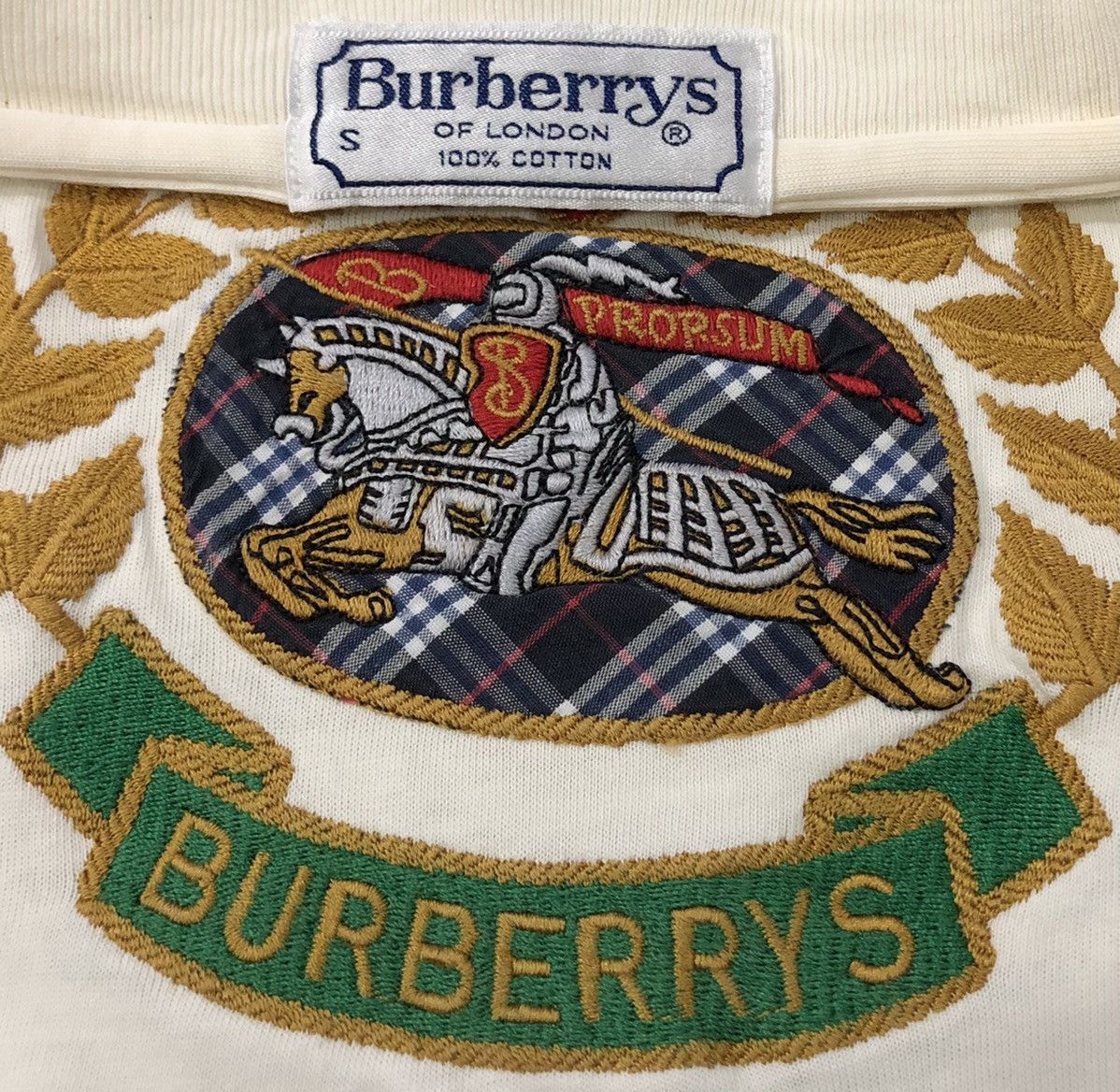 Burberry Vtg Burberrys Prorsum Big Logo Embroidery Crewneck T-shirt Size US S / EU 44-46 / 1 - 3 Thumbnail