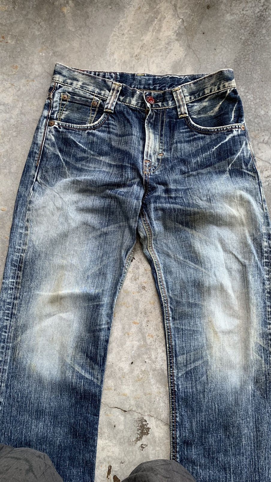 Edwin Vintage Edwin Distressed Flared Denim Pant Size US 31 - 2 Thumbnail