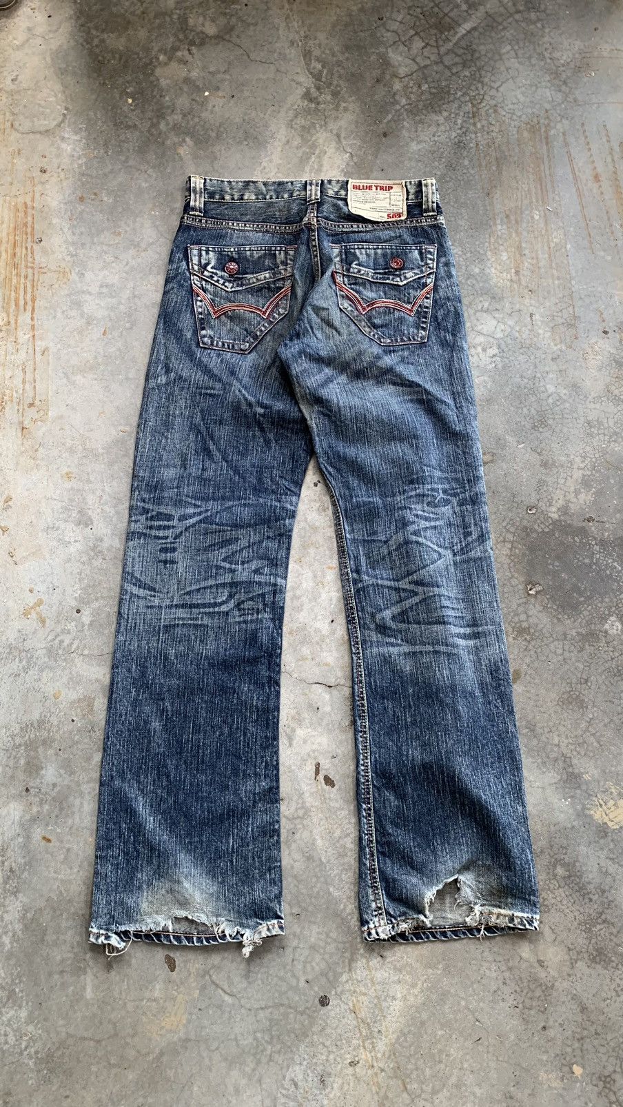 Edwin Vintage Edwin Distressed Flared Denim Pant Size US 31 - 4 Thumbnail