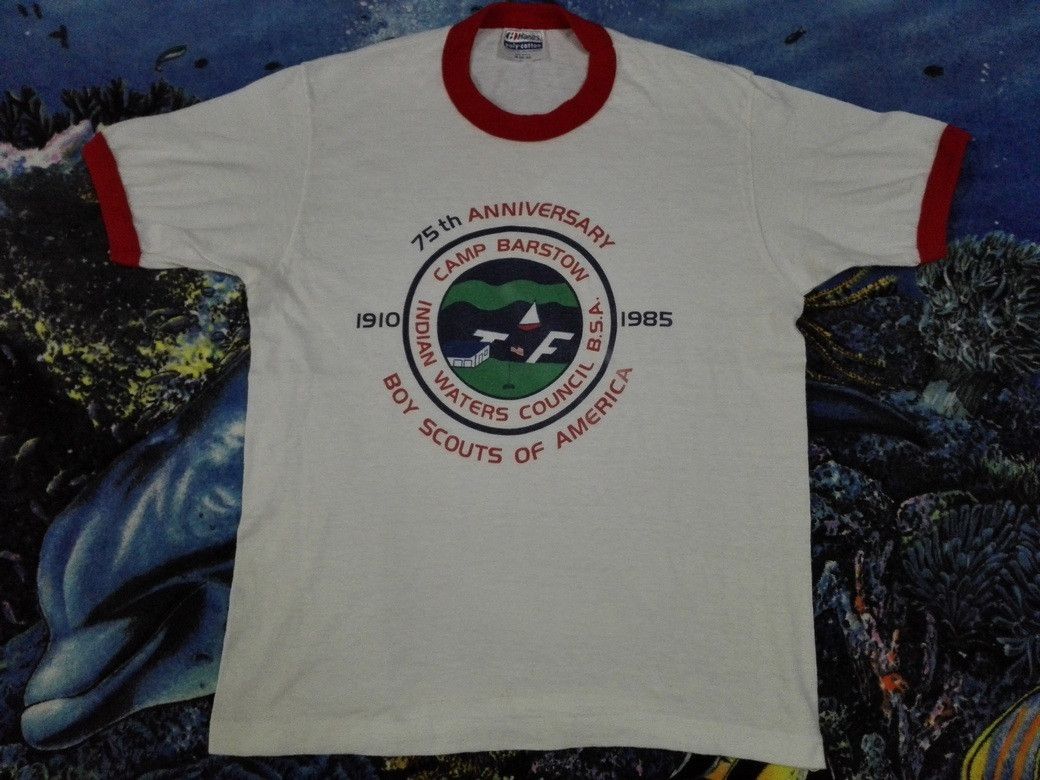 Vintage Vintage 80s BSA BOYS SCOUTS OF AMERICA 1985 50/50 Ringer Size US S / EU 44-46 / 1 - 1 Thumbnail