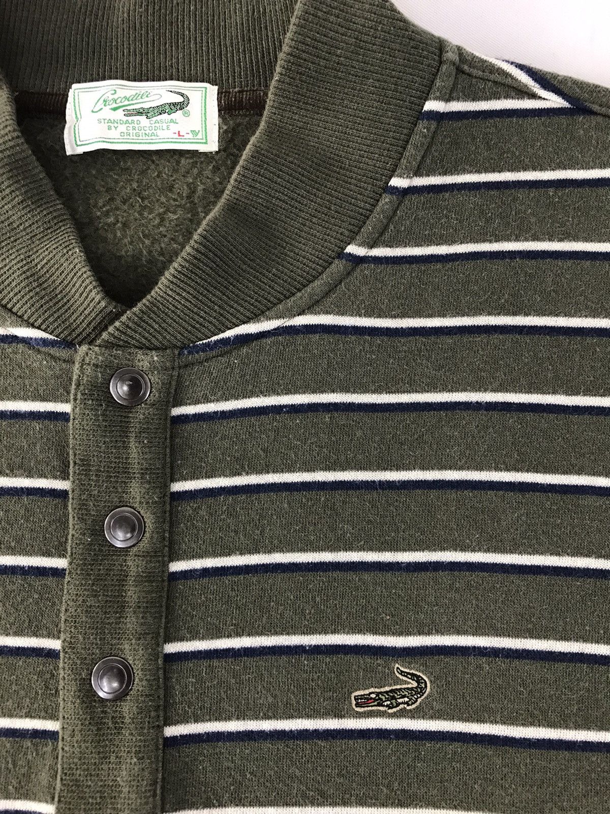 Japanese Brand Sweatshirt Crocodiles Long Sleeve Design Striped Style Size US L / EU 52-54 / 3 - 4 Thumbnail