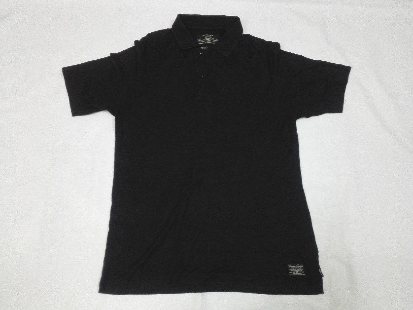 image of Neighborhood Nbhd Technical Apparel Black Polo Tee, Men's (Size Medium)