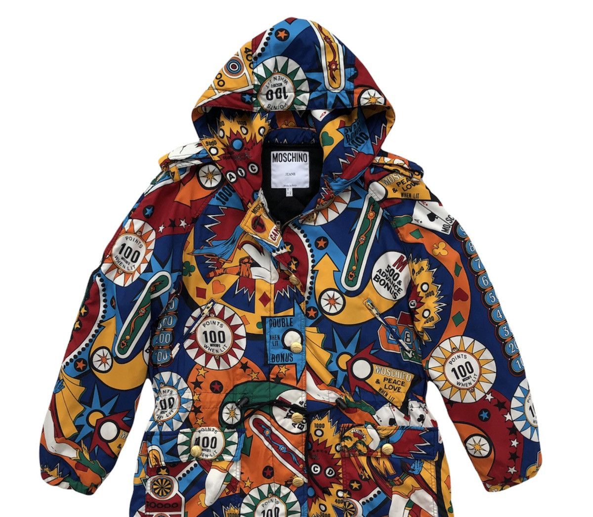 Moschino Moschino Super Hero Pinball Print Hooded Jacket Size US M / EU 48-50 / 2 - 4 Thumbnail