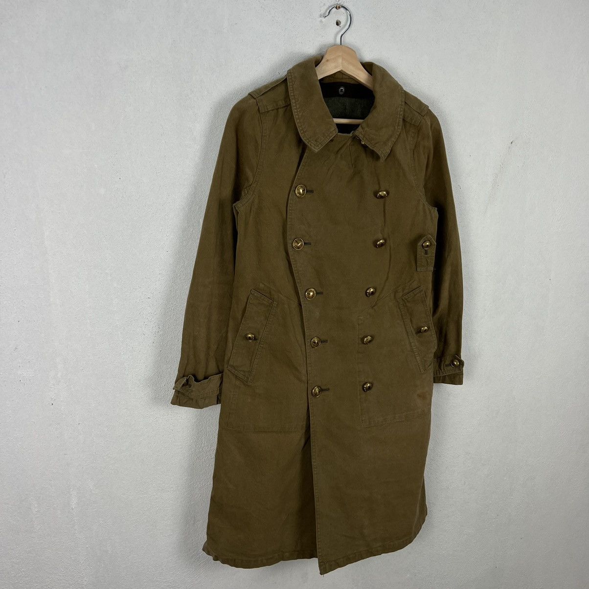Vintage 💥💥GREEN TRENCH COAT JACKET RARE STYLE MILITARY COLLECTIONS Size US S / EU 44-46 / 1 - 3 Thumbnail
