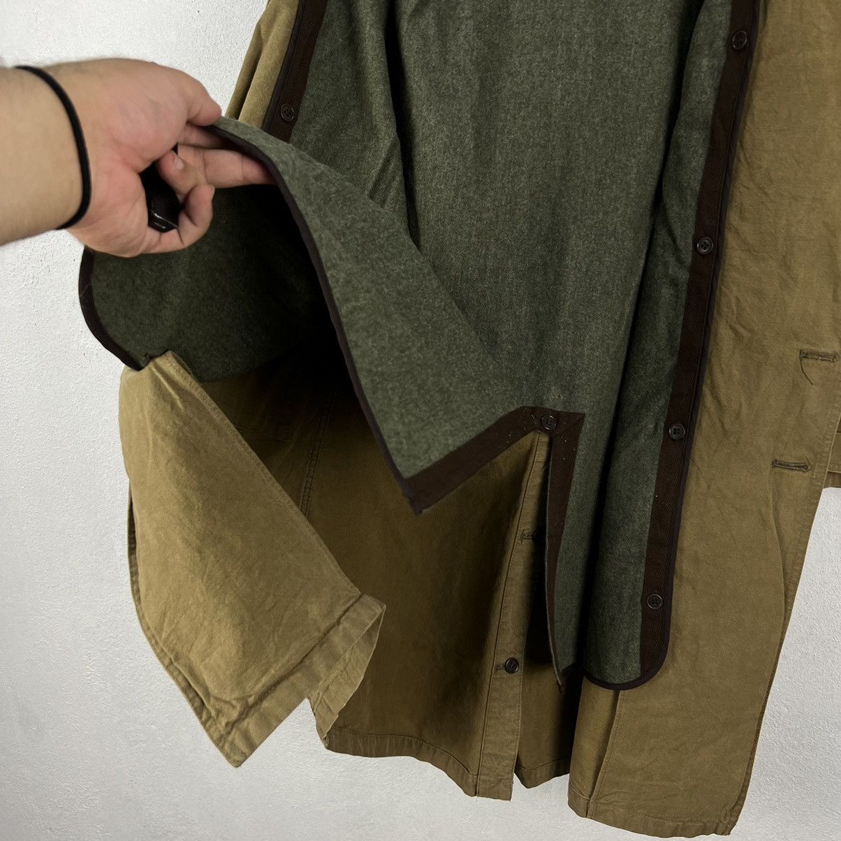 Vintage 💥💥GREEN TRENCH COAT JACKET RARE STYLE MILITARY COLLECTIONS Size US S / EU 44-46 / 1 - 17 Thumbnail