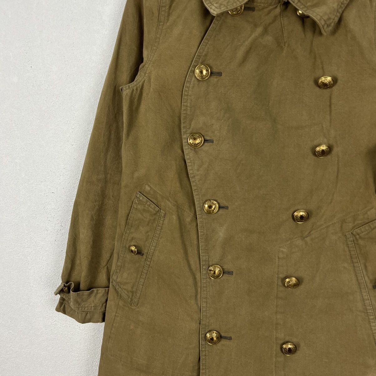 Vintage 💥💥GREEN TRENCH COAT JACKET RARE STYLE MILITARY COLLECTIONS Size US S / EU 44-46 / 1 - 5 Thumbnail