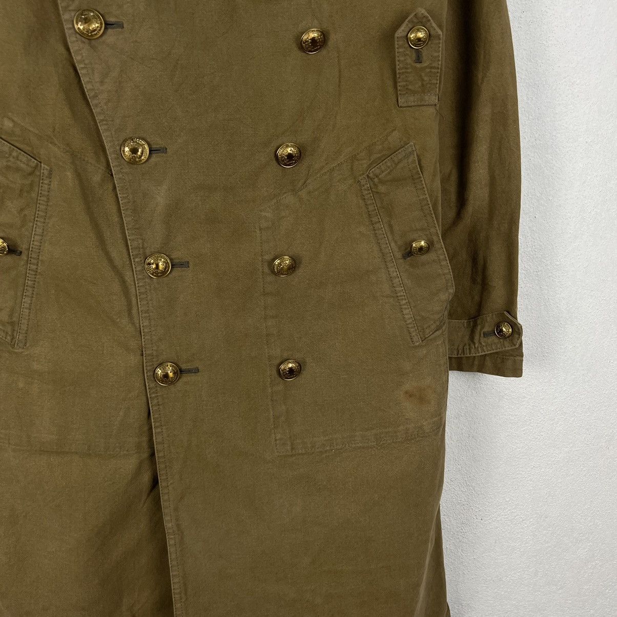 Vintage 💥💥GREEN TRENCH COAT JACKET RARE STYLE MILITARY COLLECTIONS Size US S / EU 44-46 / 1 - 4 Thumbnail