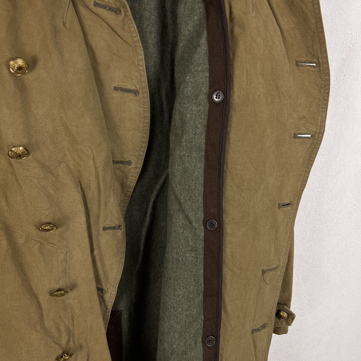 Vintage 💥💥GREEN TRENCH COAT JACKET RARE STYLE MILITARY COLLECTIONS Size US S / EU 44-46 / 1 - 15 Thumbnail