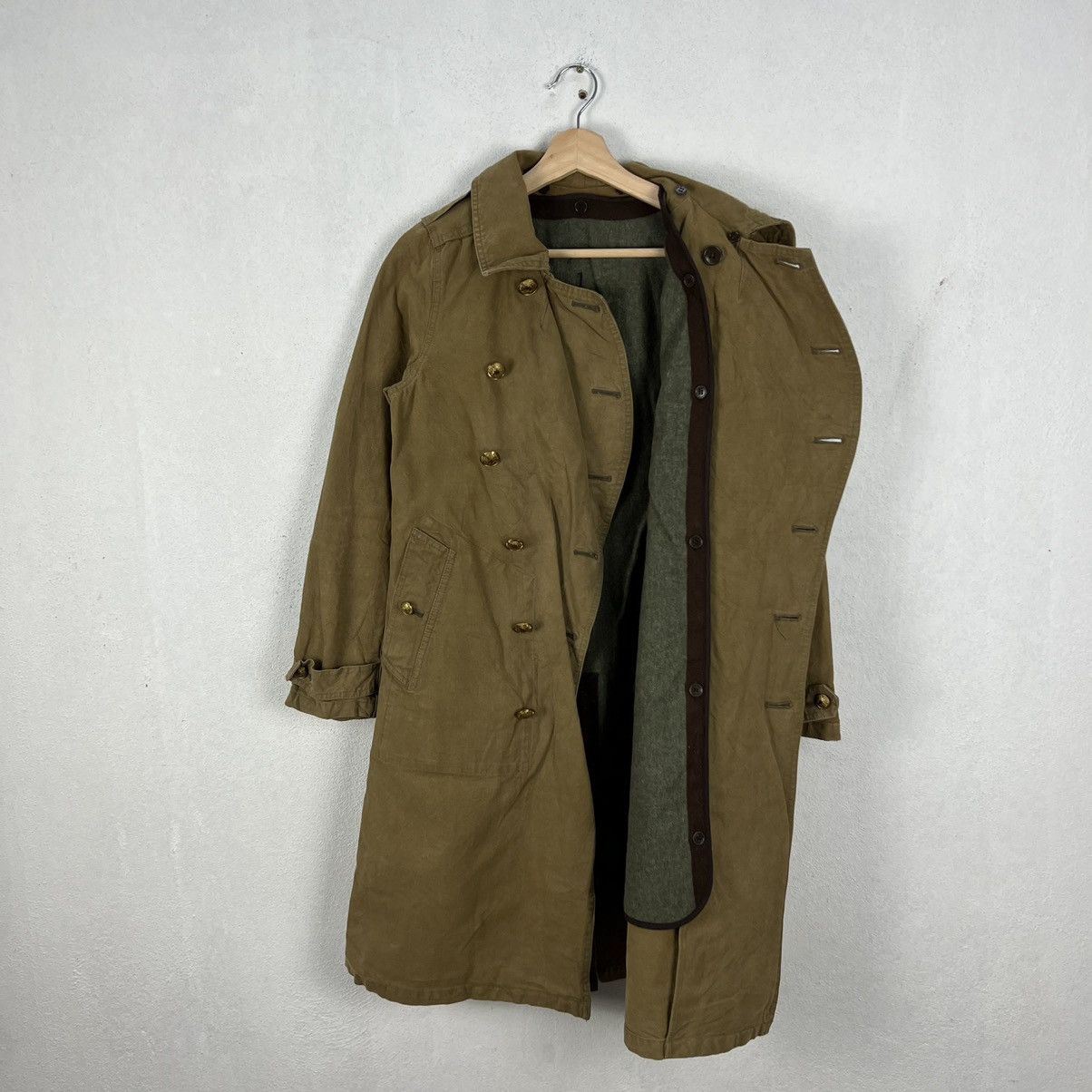 Vintage 💥💥GREEN TRENCH COAT JACKET RARE STYLE MILITARY COLLECTIONS Size US S / EU 44-46 / 1 - 14 Thumbnail