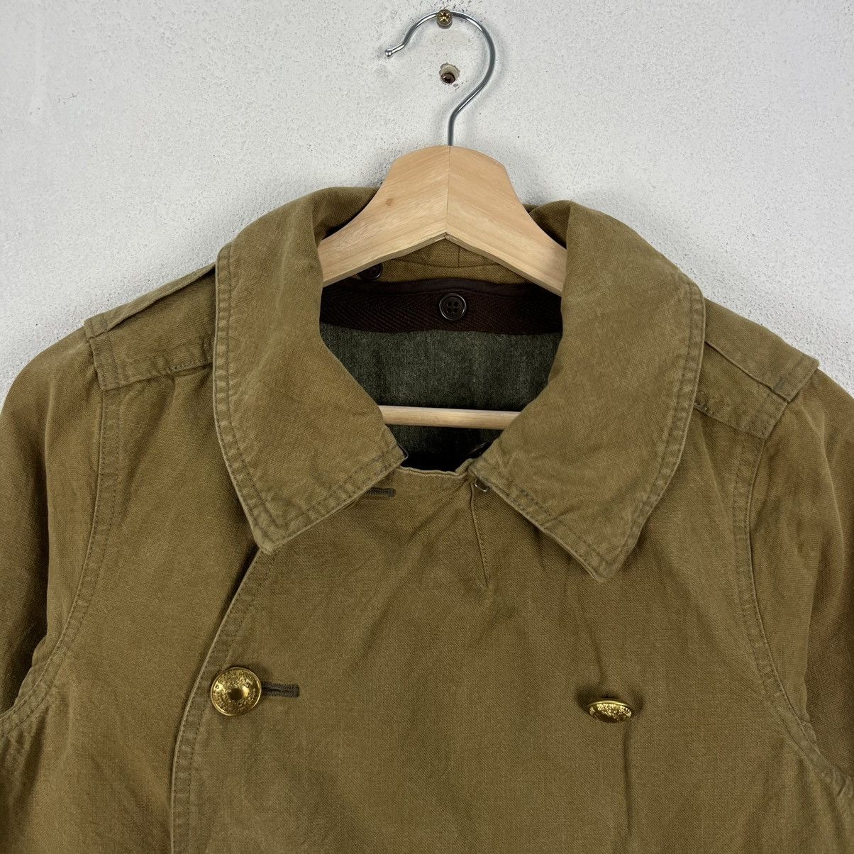Vintage 💥💥GREEN TRENCH COAT JACKET RARE STYLE MILITARY COLLECTIONS Size US S / EU 44-46 / 1 - 6 Thumbnail