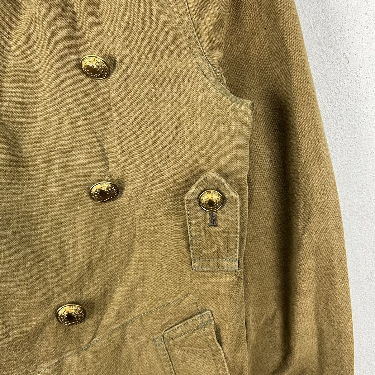 Vintage 💥💥GREEN TRENCH COAT JACKET RARE STYLE MILITARY COLLECTIONS Size US S / EU 44-46 / 1 - 9 Thumbnail