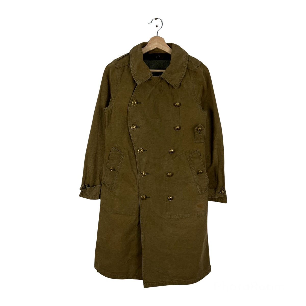 Vintage 💥💥GREEN TRENCH COAT JACKET RARE STYLE MILITARY COLLECTIONS Size US S / EU 44-46 / 1 - 1 Thumbnail